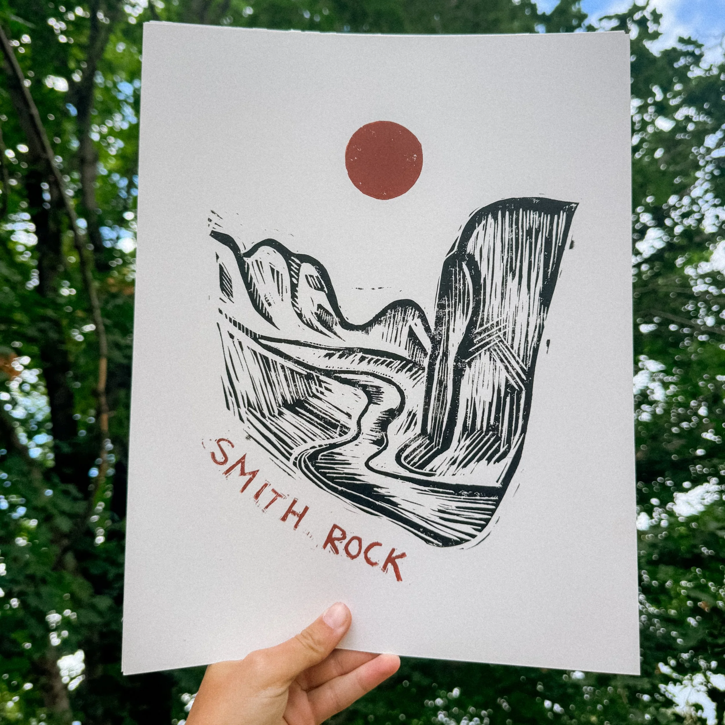 Smith Rock Block Print