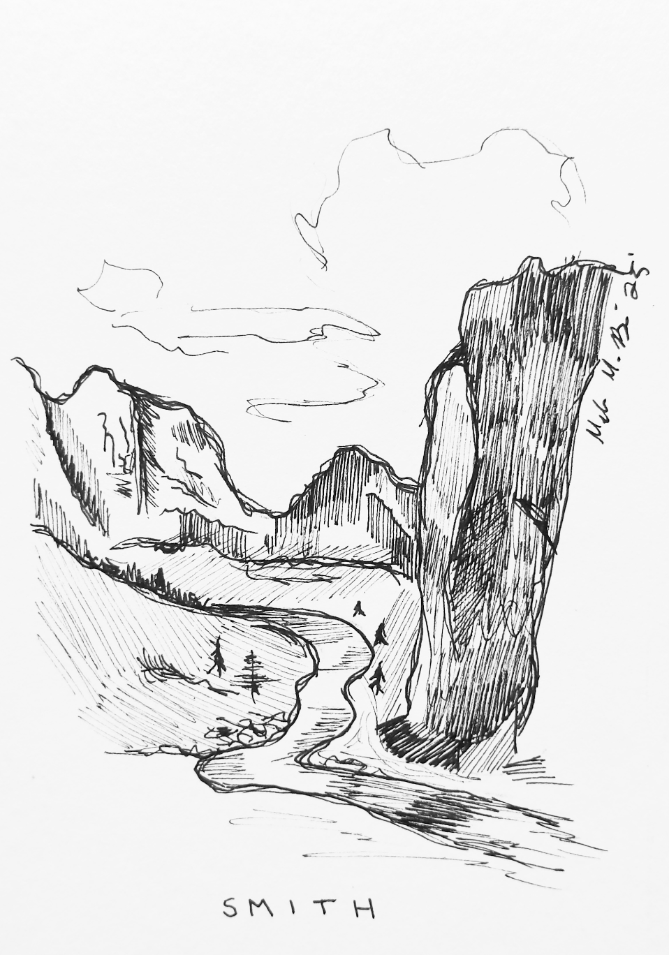 Smith Rock Drawing Print