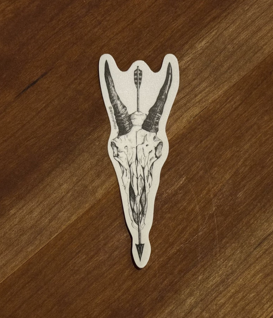 Mountain Goat Skull & Arrow Sticker