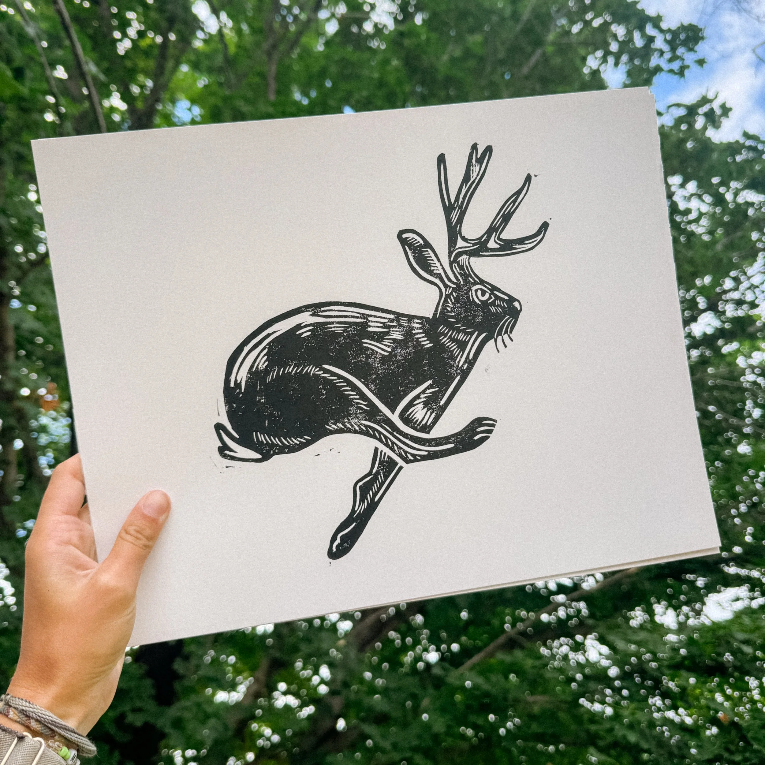Jackelope Block Print