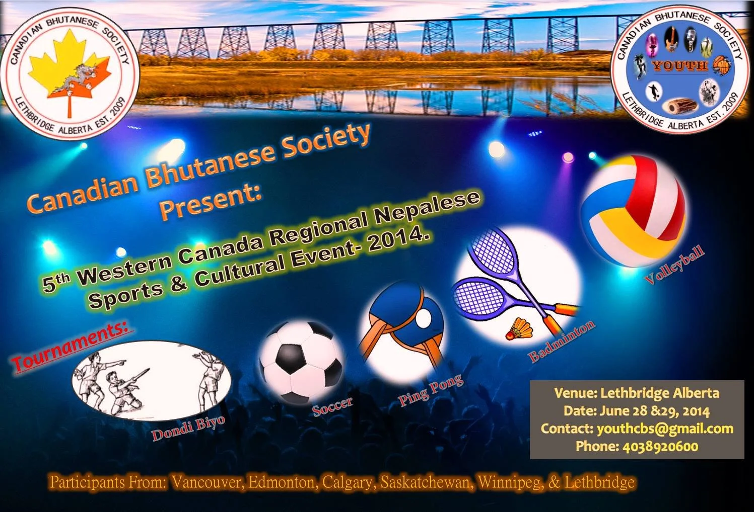 Western Canada Nepalese Sports 2014 Schedule