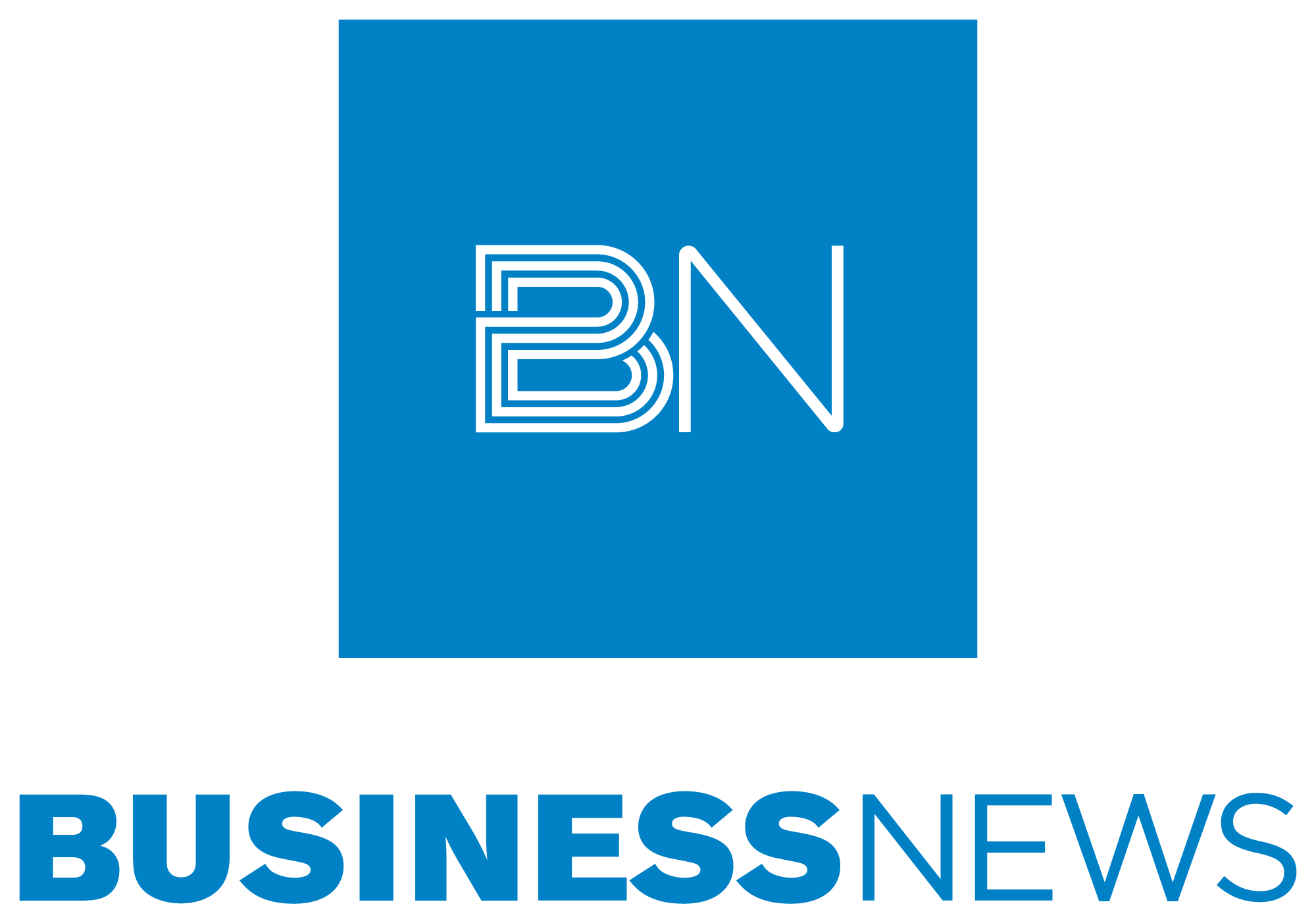 Logo of Business News with a blue square background, white stylized letters B and N, and the words 'BUSINESS NEWS' in bold blue letters below.