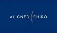 Logo of ALIGNED CHIRO with a stylized spine graphic on a blue background.