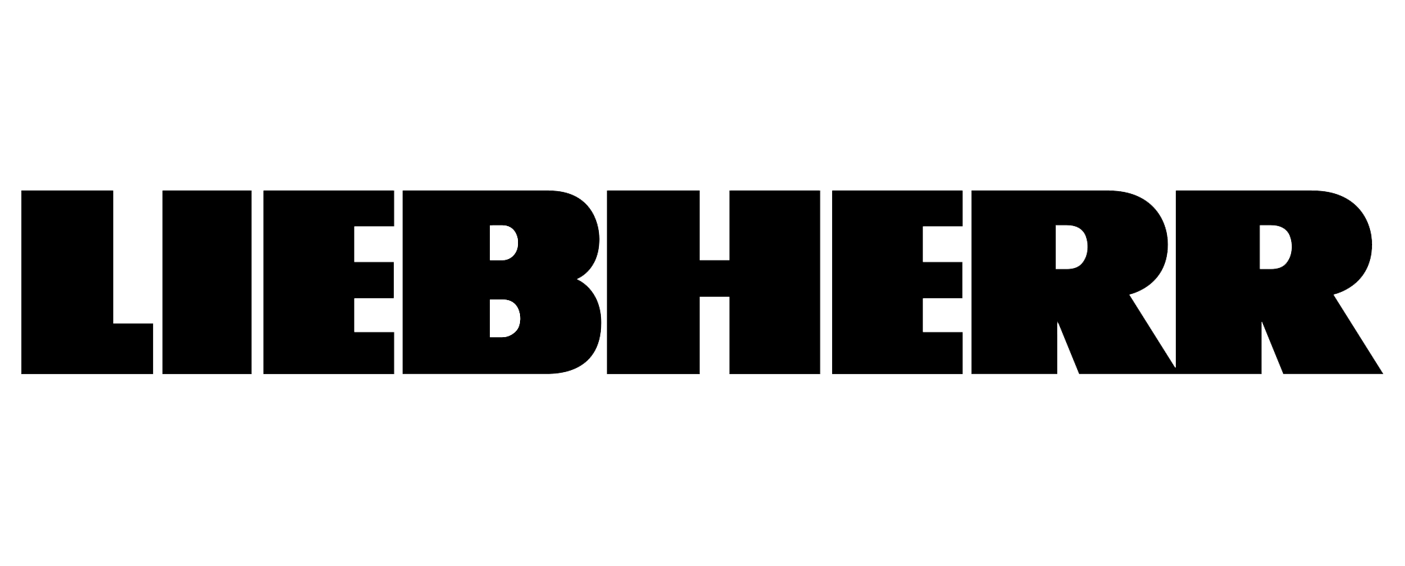 Logo of liebherr featuring a stylized blue and black geometric symbol and the company name in bold black letters.