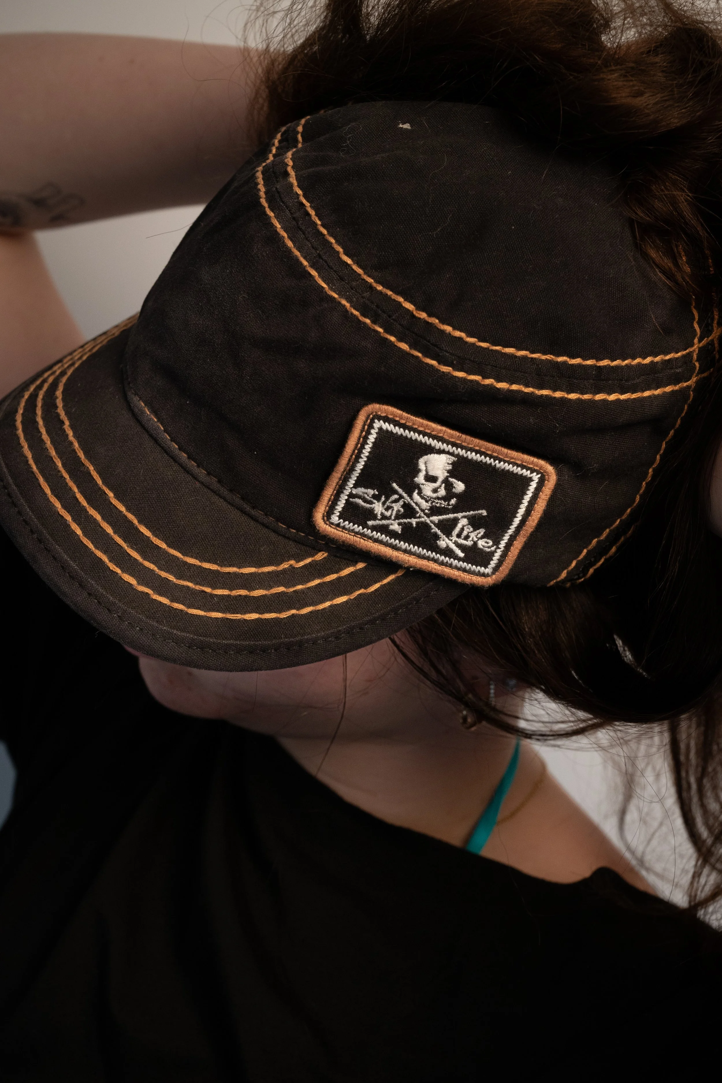 Skull patch cadet cap