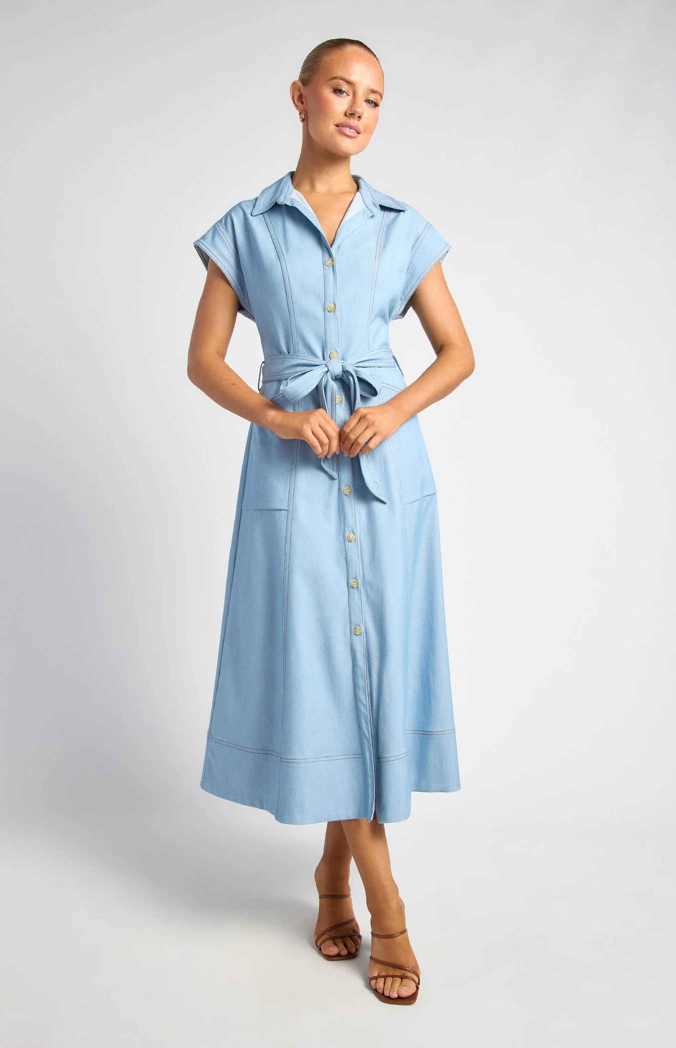 Madison Chambray Shirt Dress
