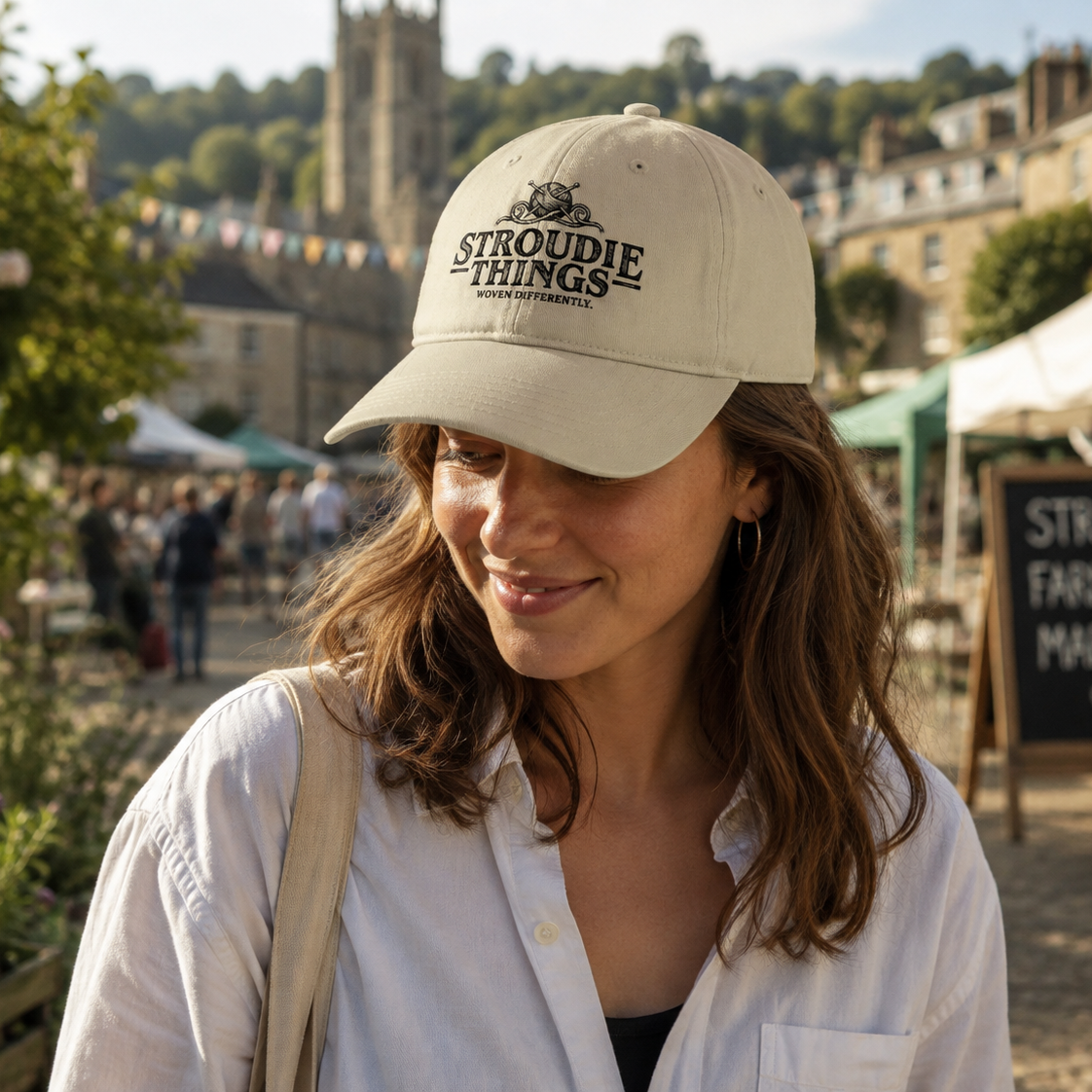 stroudie-things-woven-differently-organic-cap-worn-by-female