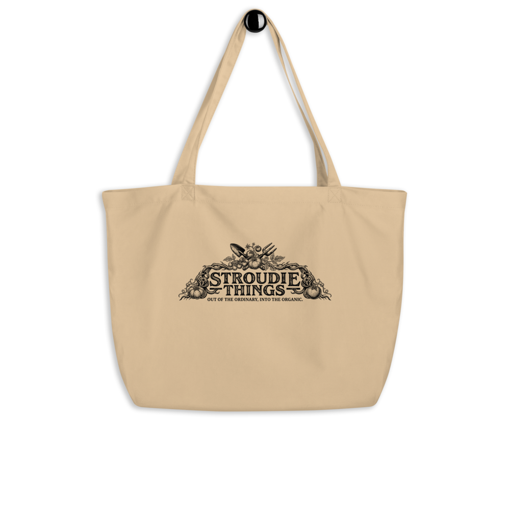 Large Stroudie Things 'Out of the Ordinary, Into the Organic' Eco Canvas Tote Bag