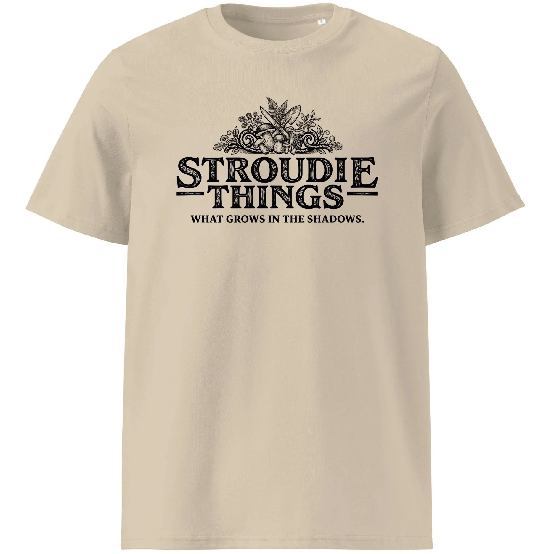 stroudie-things-foraging-organic-tshirt-desert-dust-front