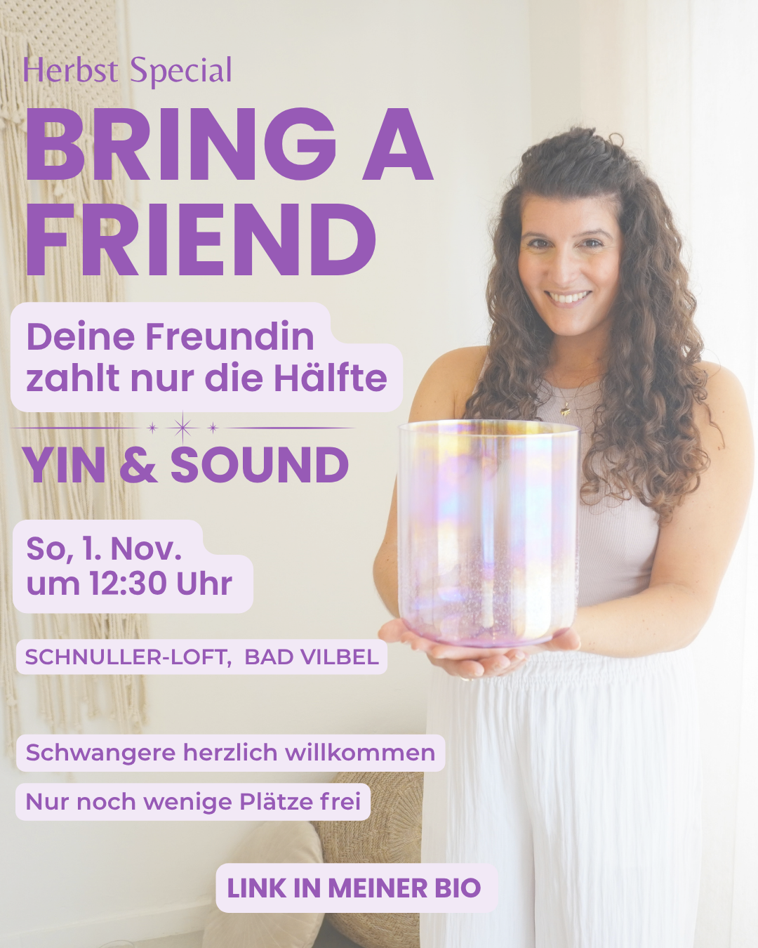 Yin & Sound im Schnuller-Loft am 1. November - Bring a Friend Herbst Special