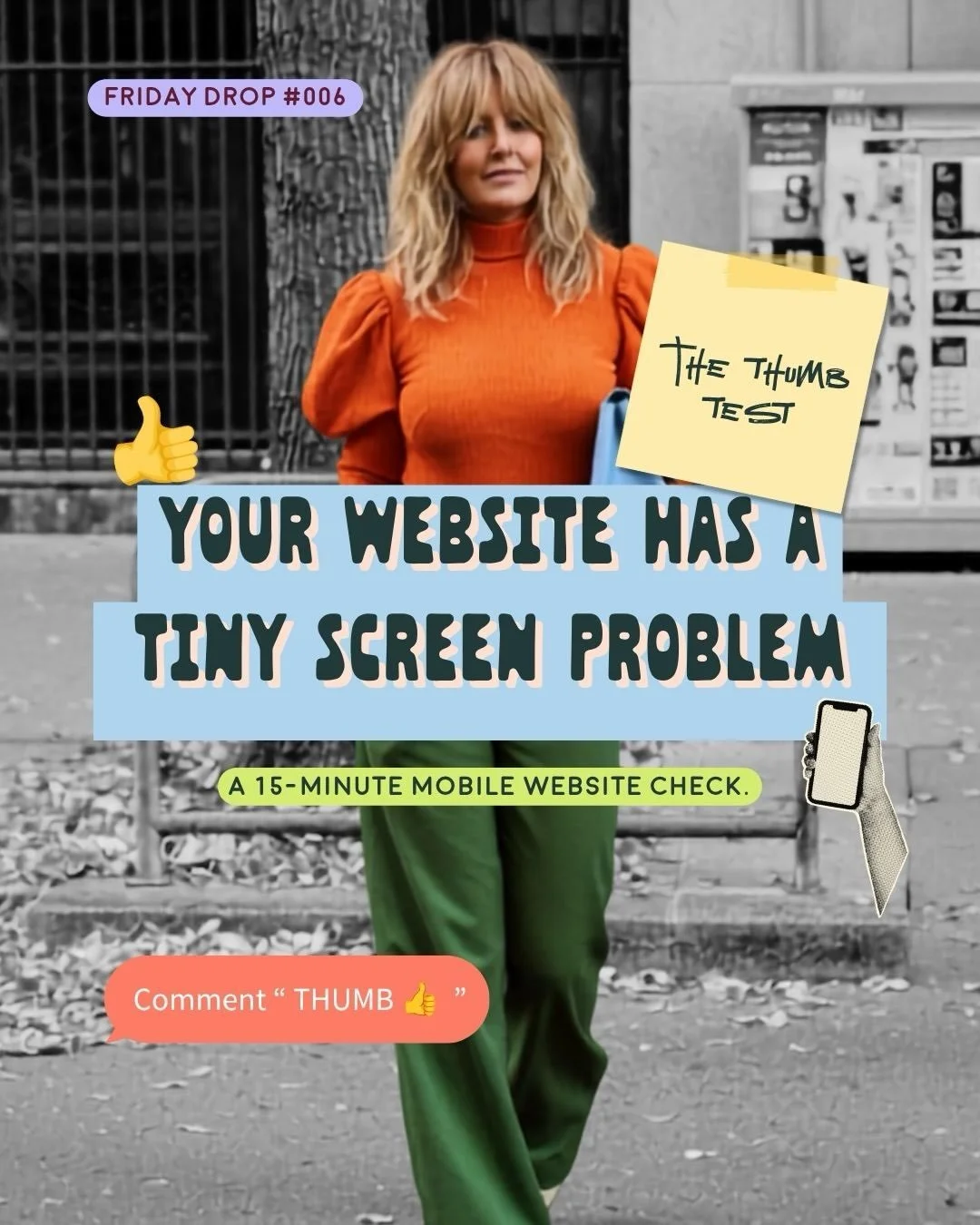Your website might look great on desktop.

But can it survive your fat thumbs?

And yes, we all have fat thumbs. Don&rsquo;t even think you&rsquo;re above this. 😂

Friday Drop #006 puts your mobile website through The Thumb Test.

Comment THUMB and 