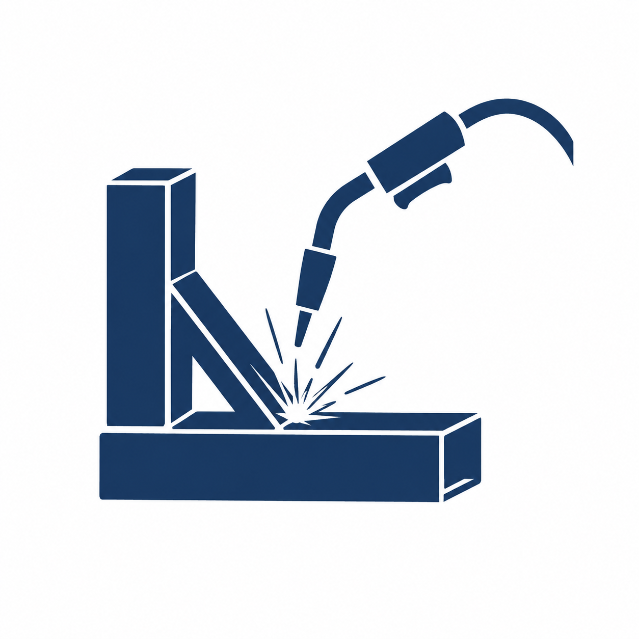 A welding torch welding metal pieces together, with sparks flying.