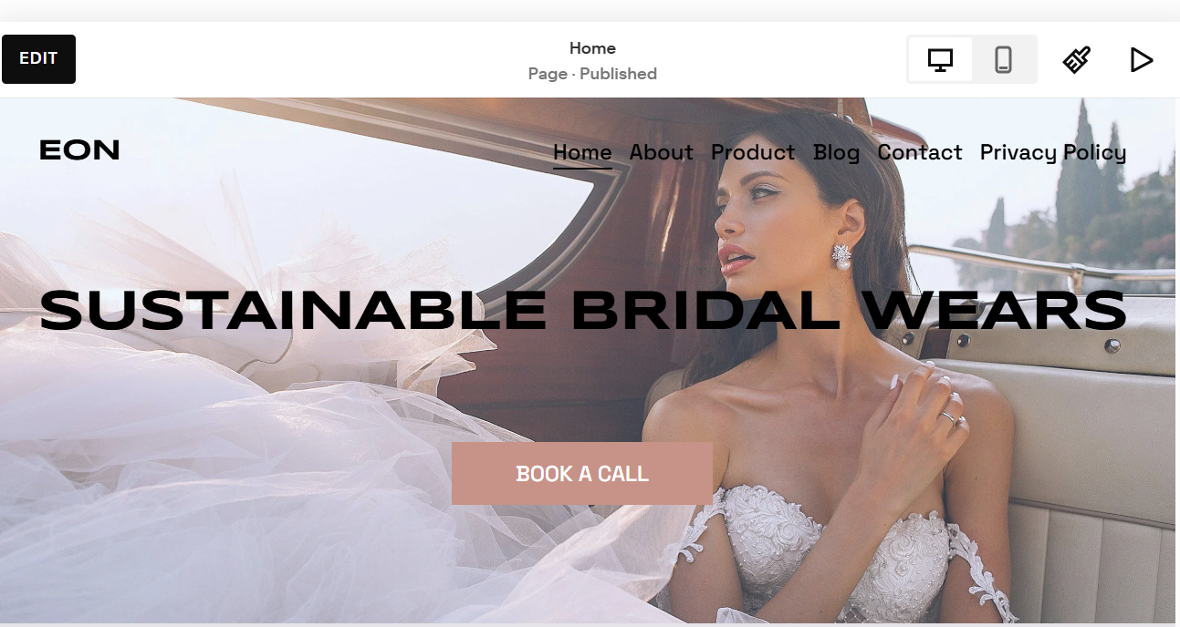 Screenshot of EON website.