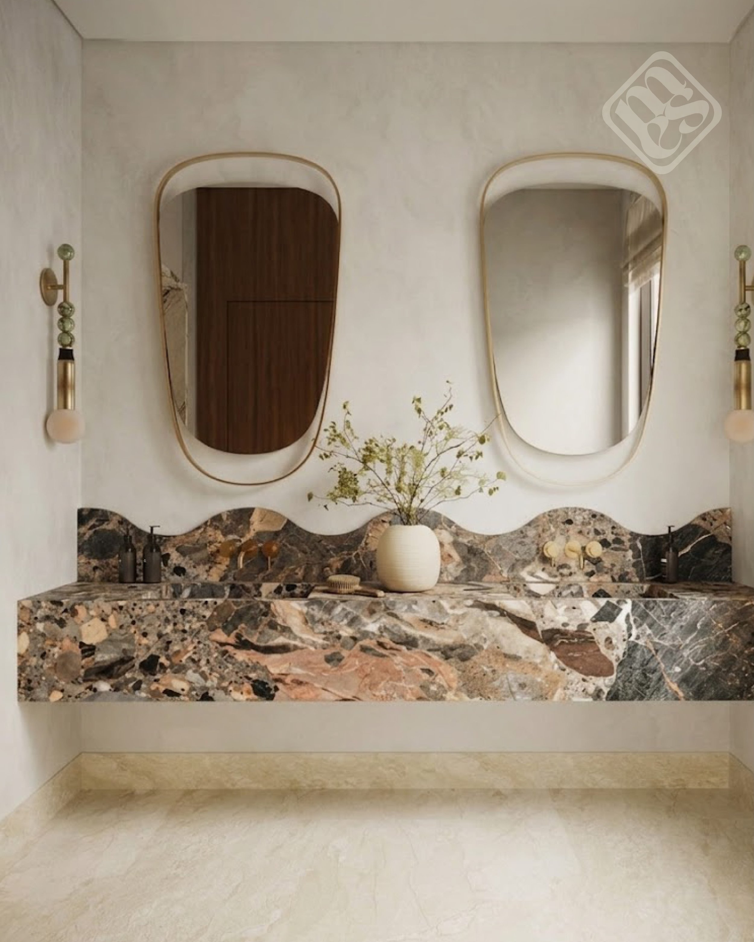 Where sculptural form meets timeless stone.
A statement vanity crafted to transform everyday rituals into design moments.

For inquiries &amp; custom projects:
📞 +355 68 933 5733

#MateriaEliteStone #LuxuryInteriors #NaturalStone #StoneDesign #Inter