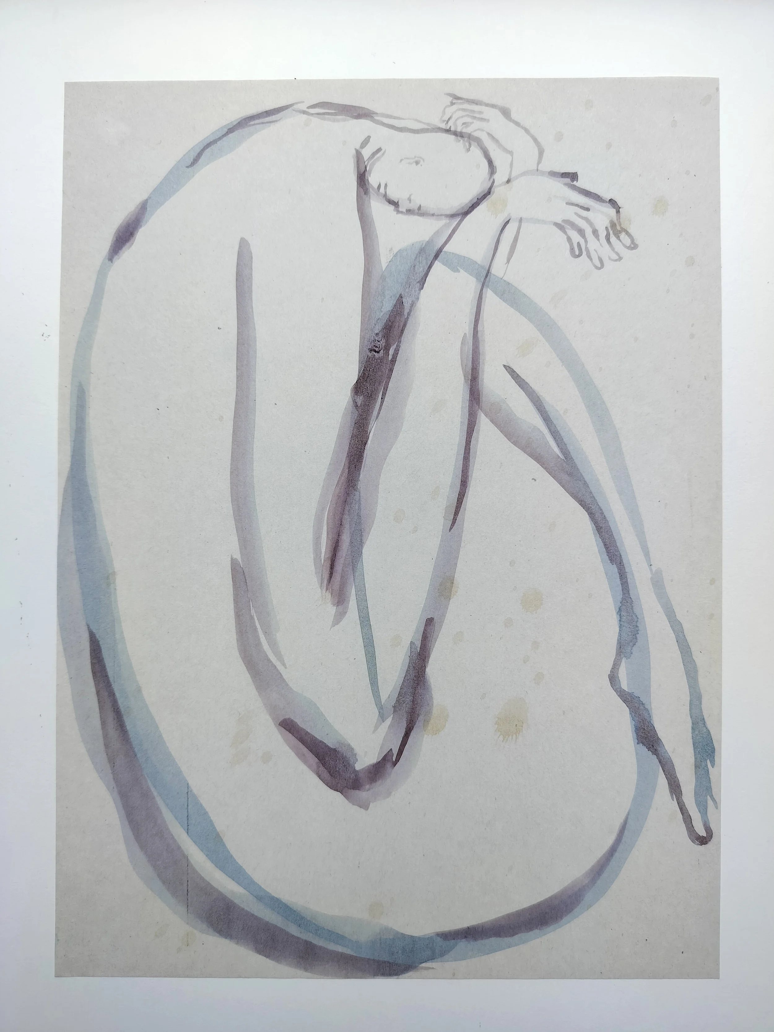 "100 Figures" (2024) 
Watercolour on recycled A4 paper