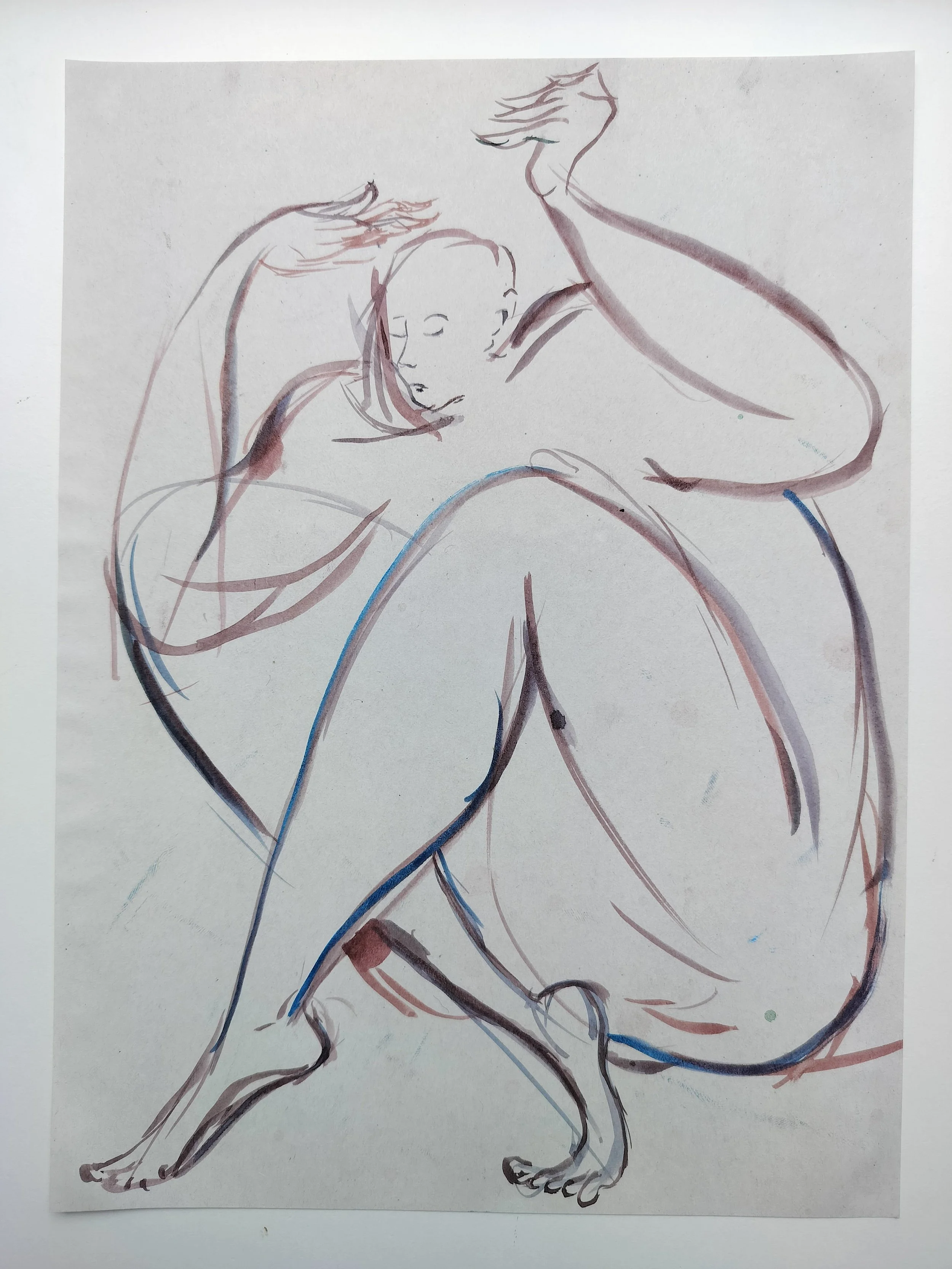 "100 Figures" (2024) 
Watercolour on recycled A4 paper