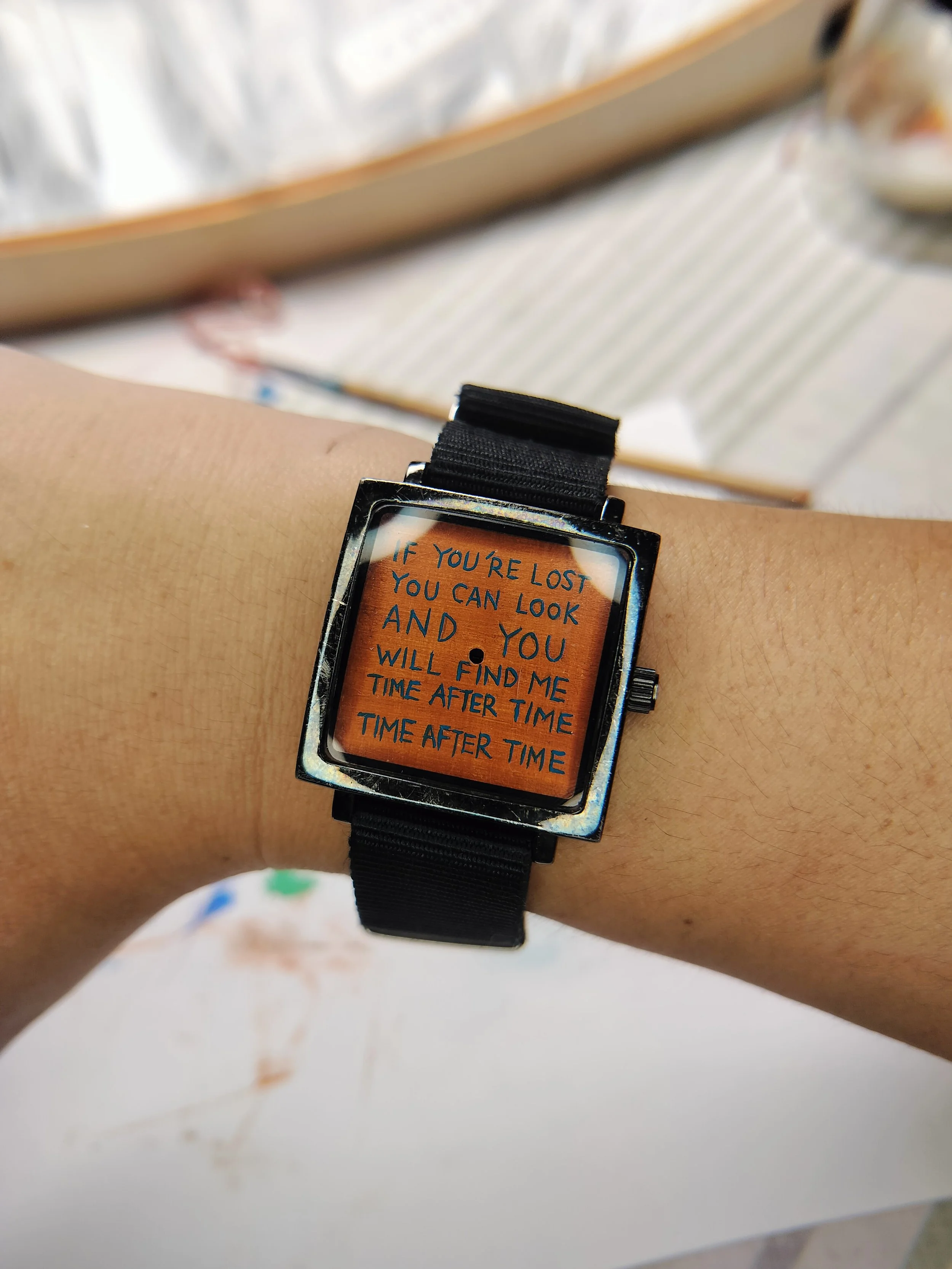 "Time Talisman (2024)" | Acrylic on used wristwatch