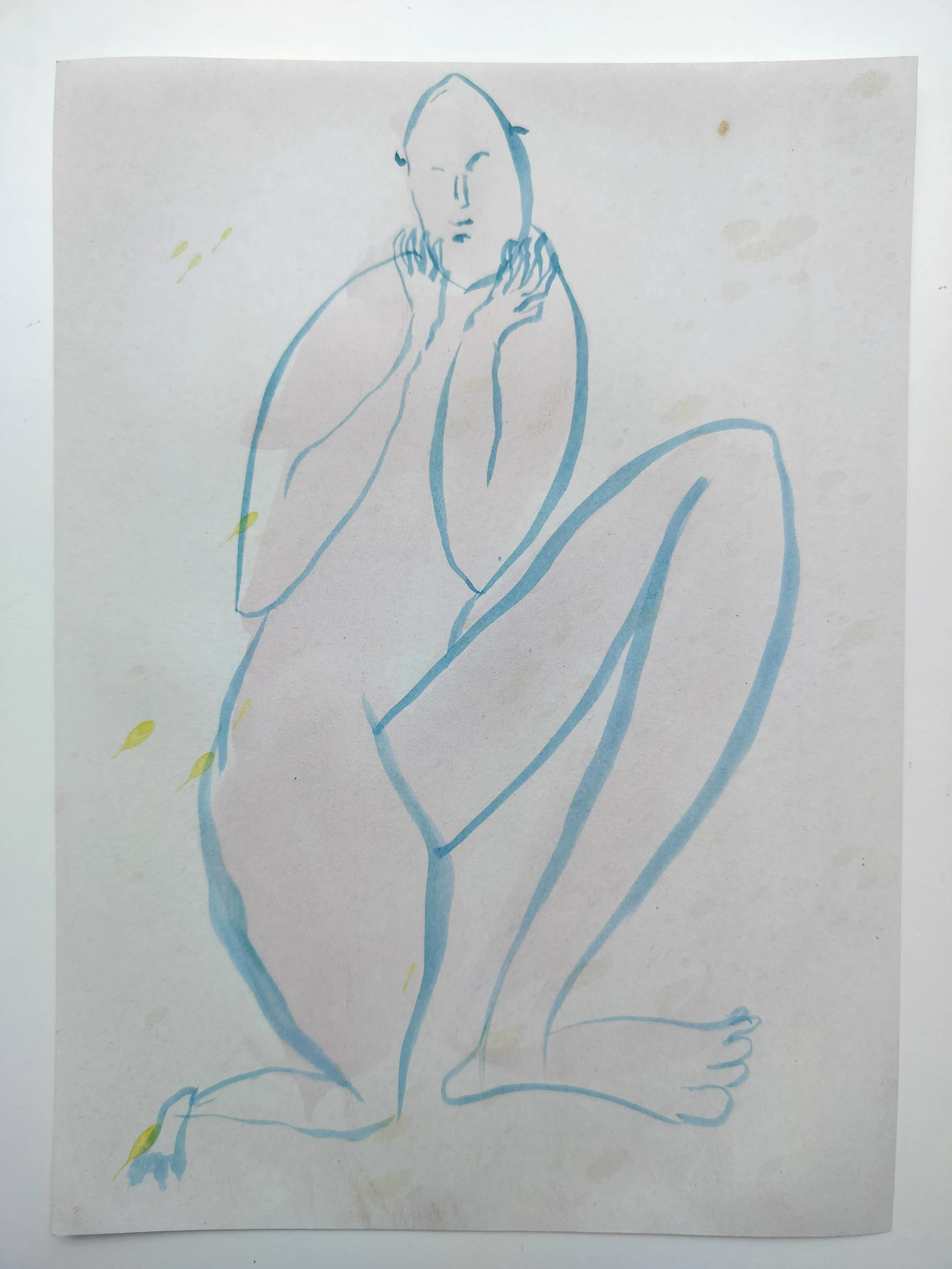 "100 Figures" (2024) 
Watercolour on recycled A4 paper