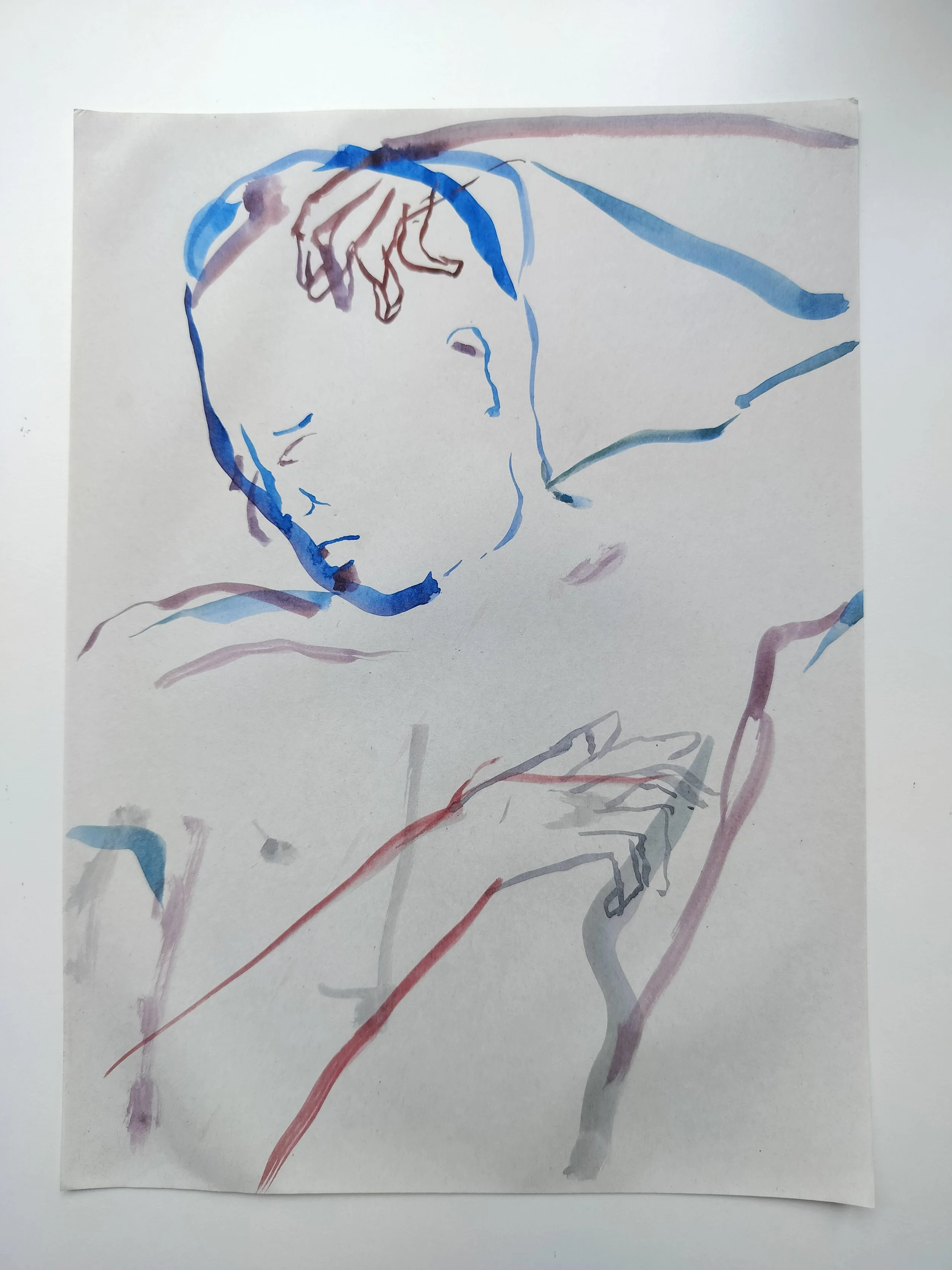 "100 Figures" (2024) 
Watercolour on recycled A4 paper