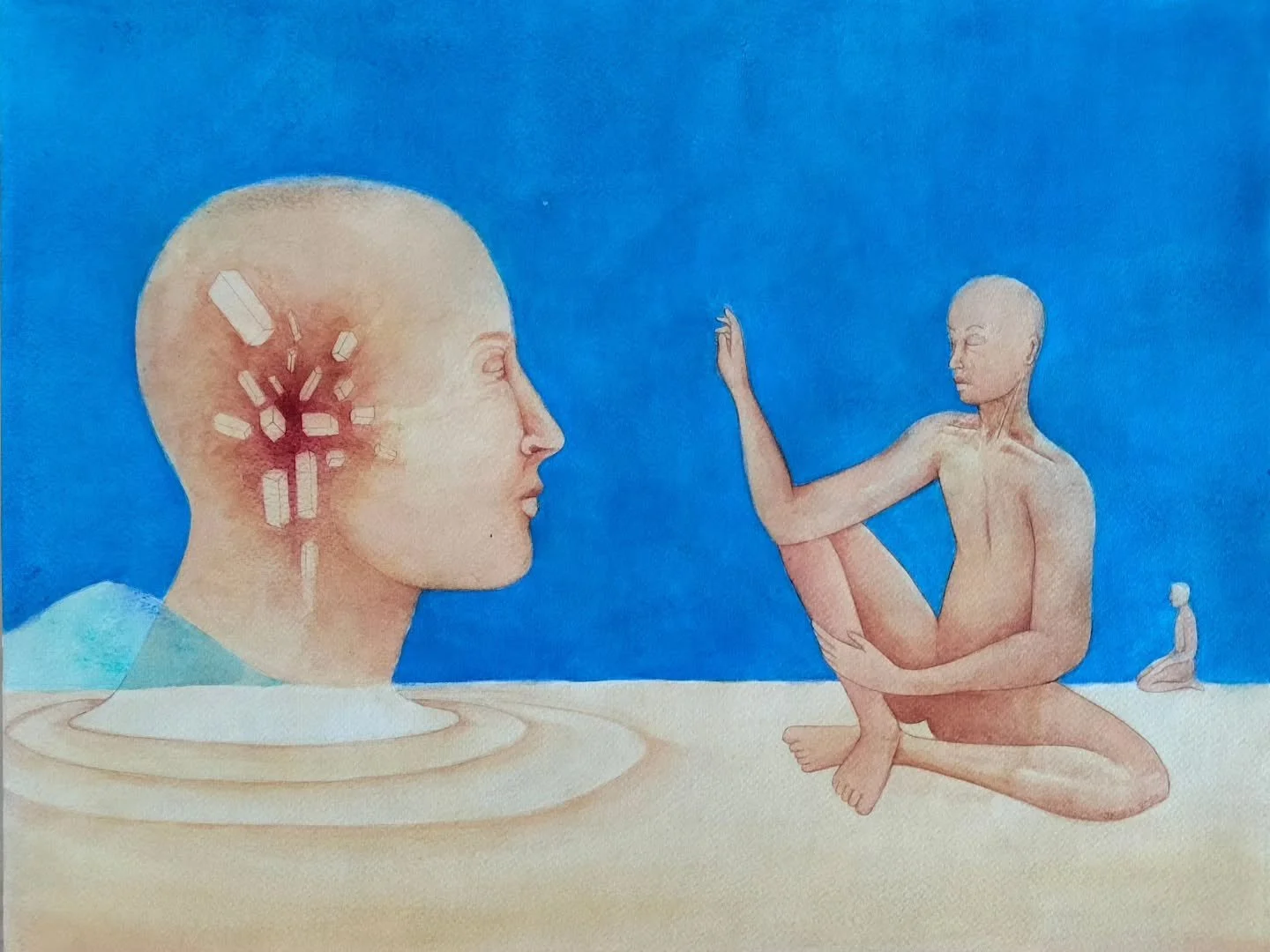 The Encounter (2018) | Watercolour on paper.
