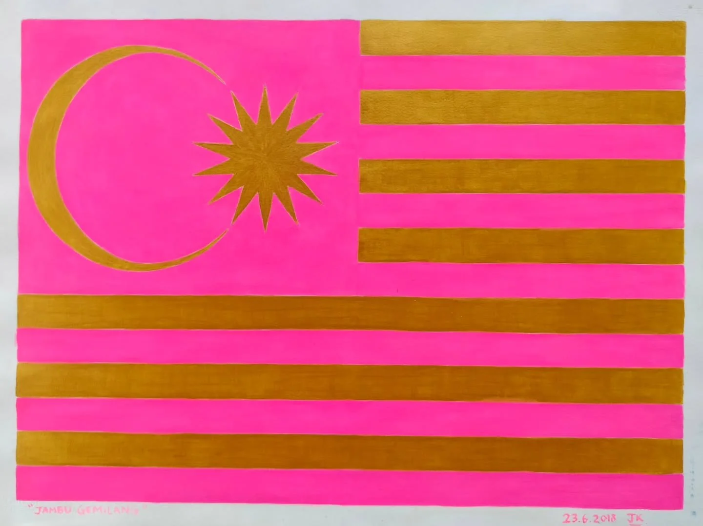 "Jambu Gemilang" (2018) | Acrylic on paper.