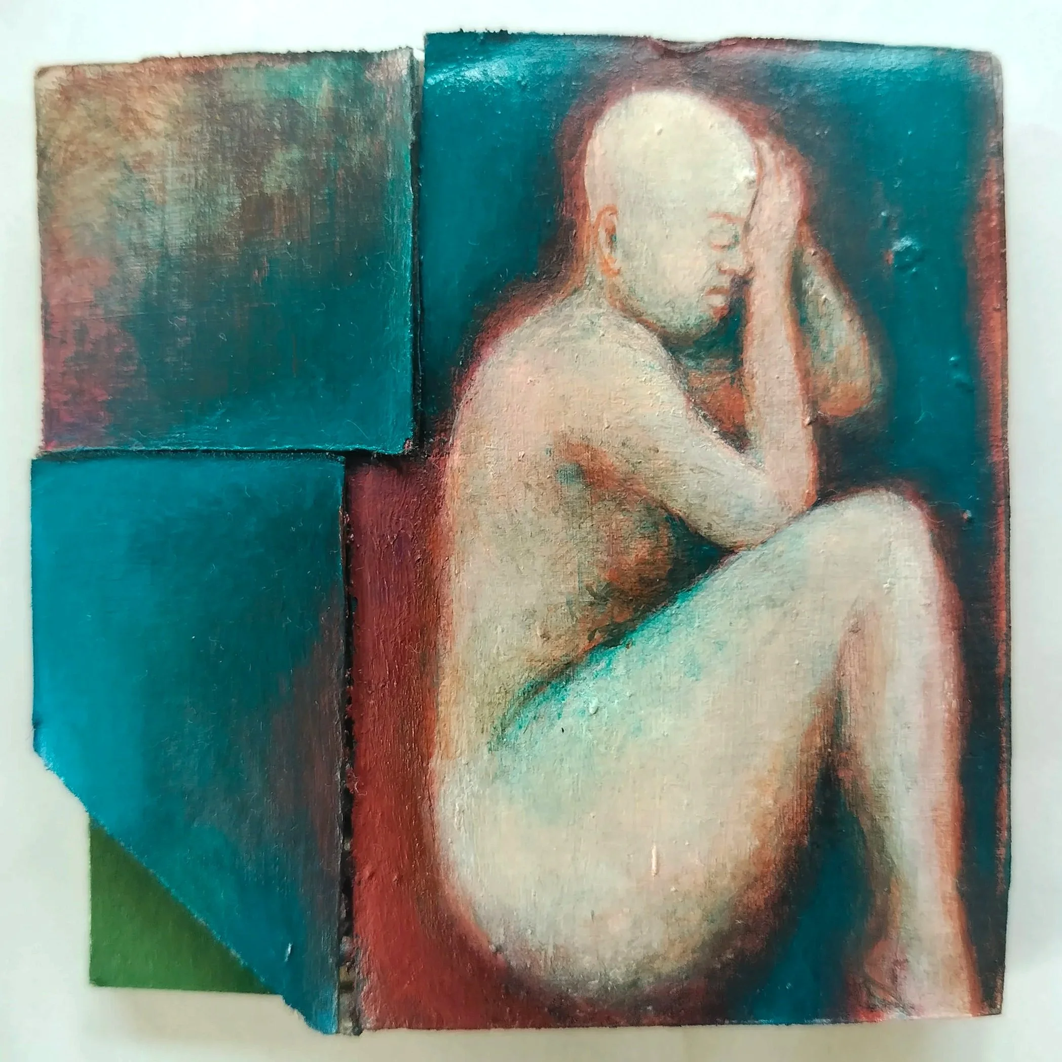 "Untitled" (2023) | Acrylic on cardboard collage | 10cm x 10cm