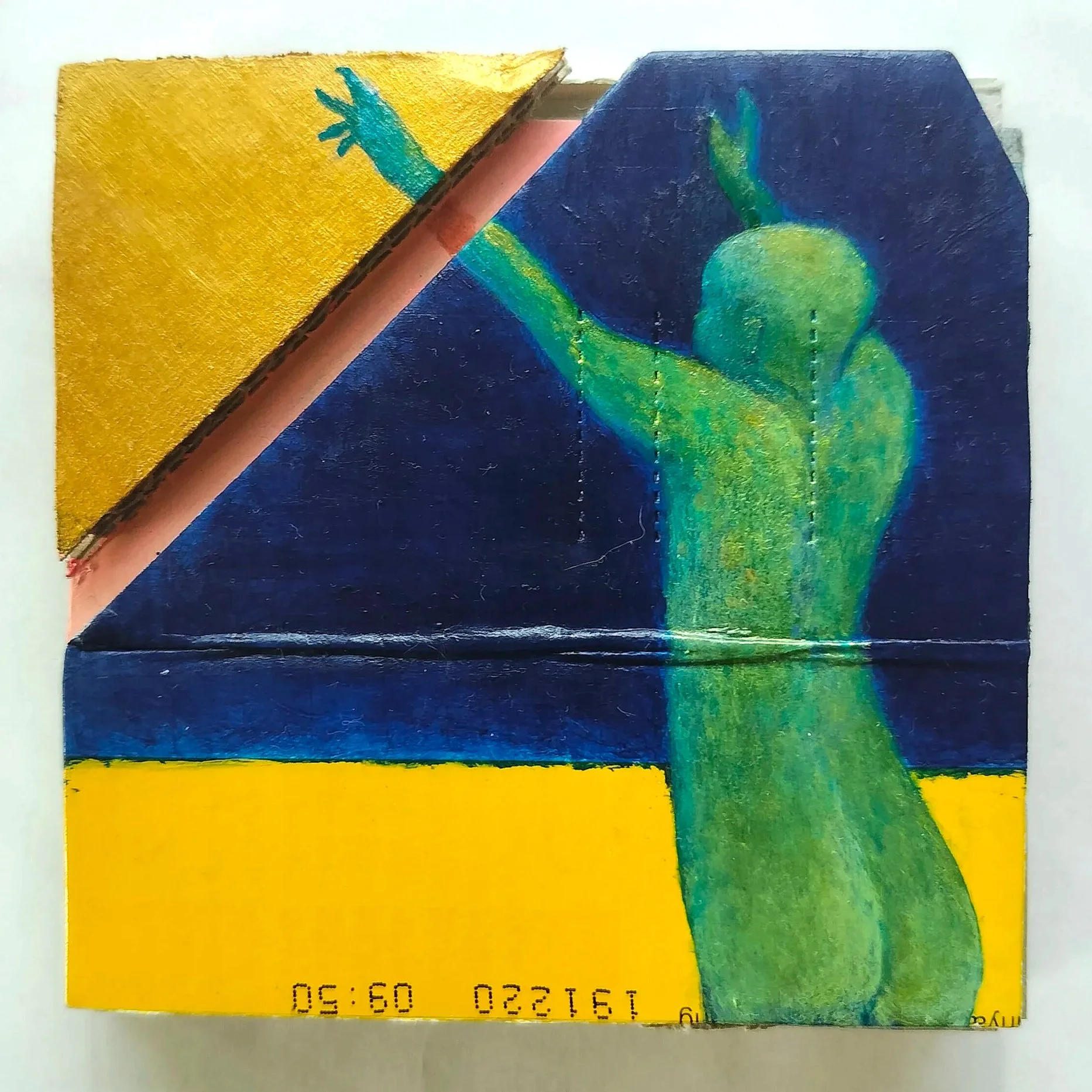 "Untitled" (2023) | Acrylic on cardboard collage | 10cm x 10cm