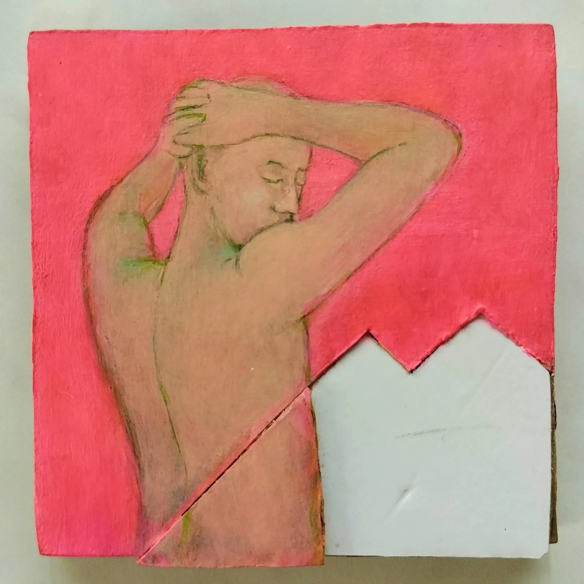 "Untitled" (2023) | Acrylic on cardboard collage | 10cm x 10cm
