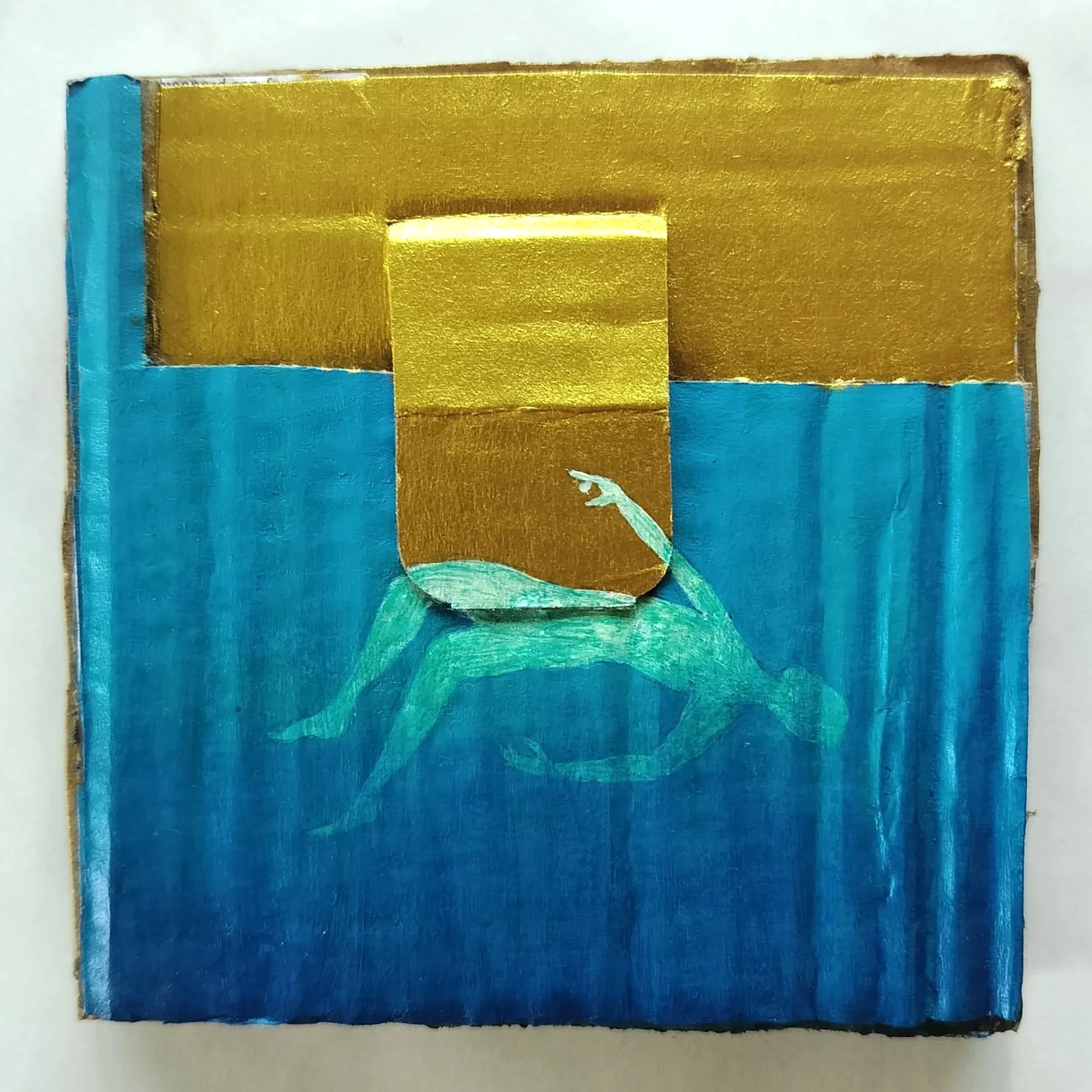 "Untitled" (2023) | Acrylic on cardboard collage | 10cm x 10cm