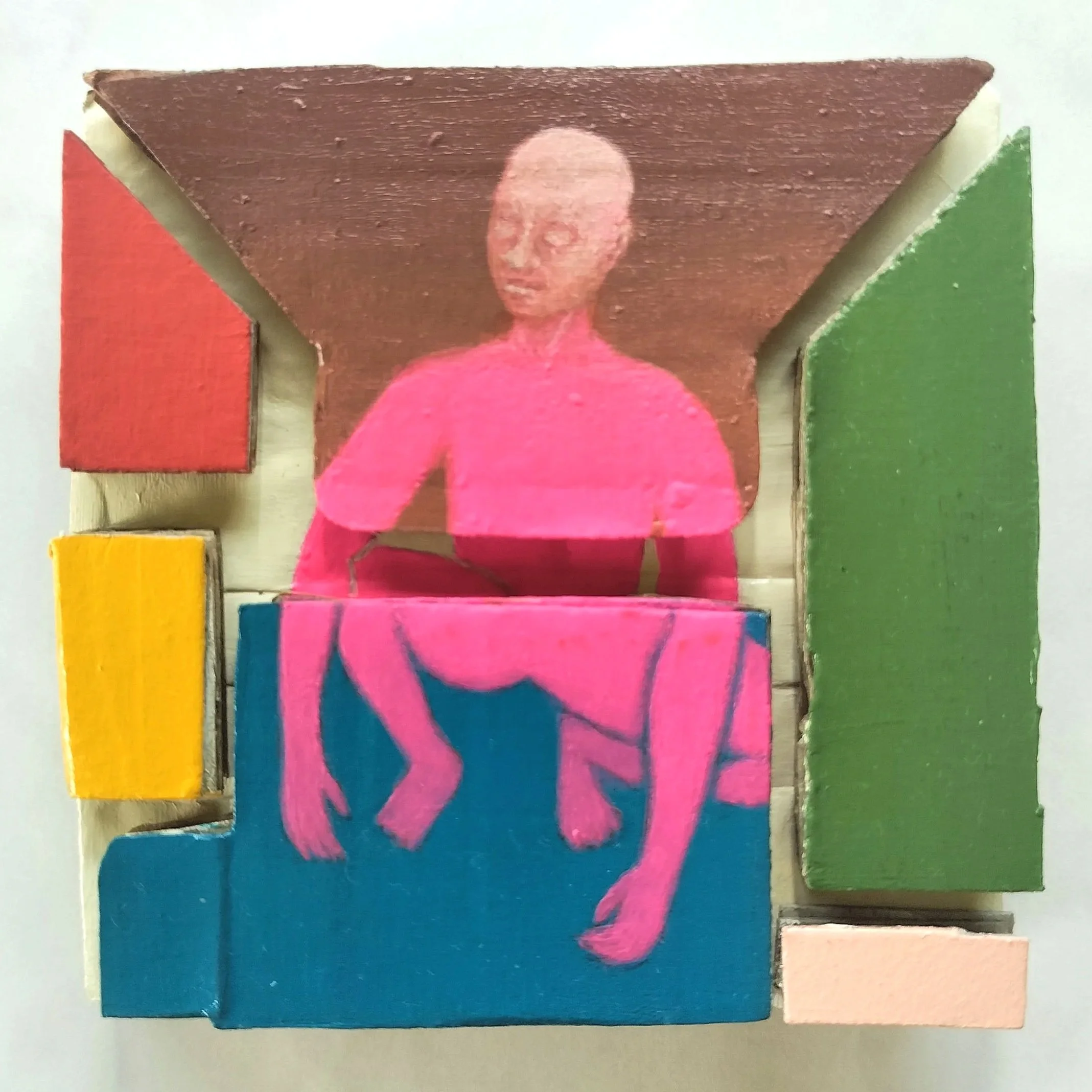 "Untitled" (2023) | Acrylic on cardboard collage | 10cm x 10cm