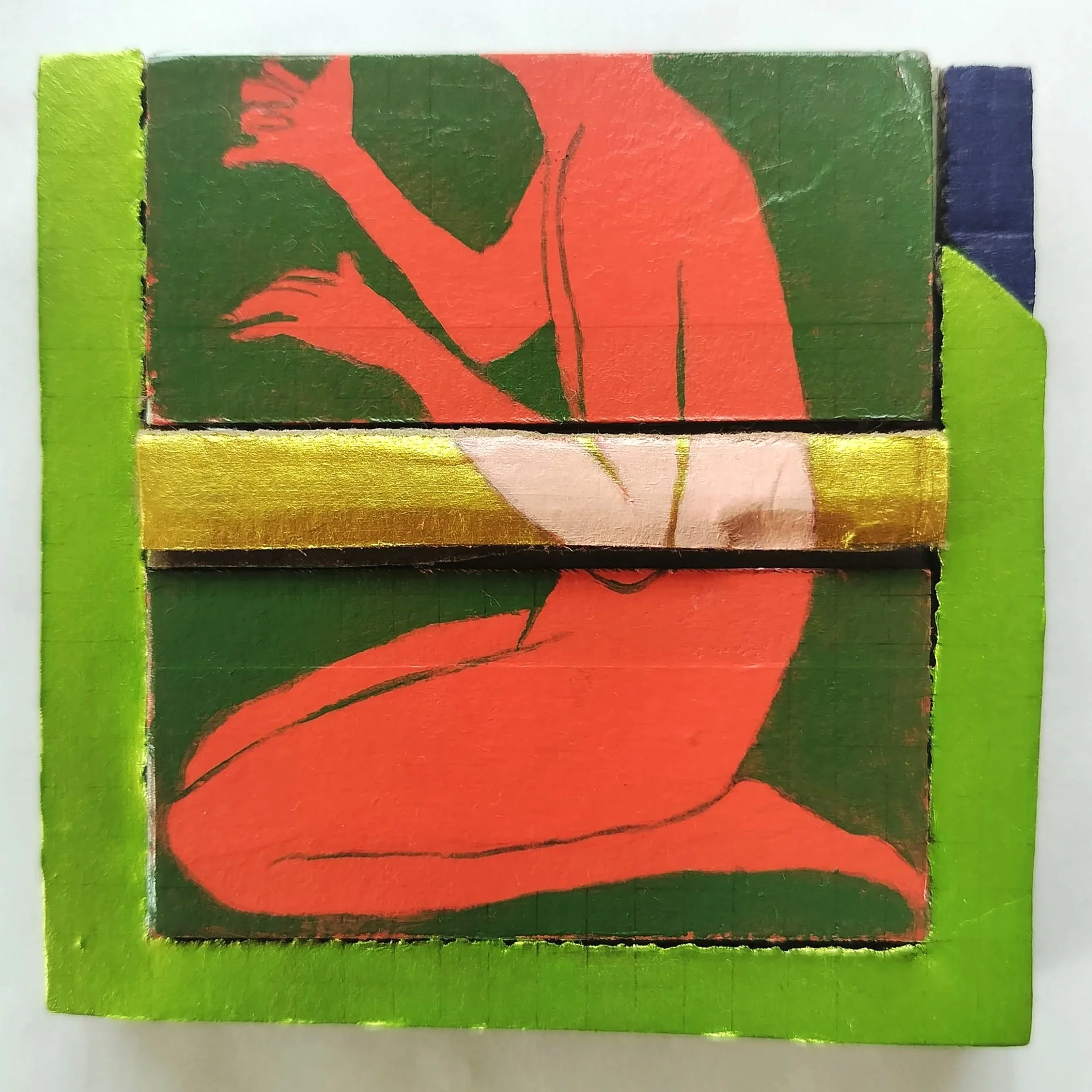 "Untitled" (2023) | Acrylic on cardboard collage | 10cm x 10cm