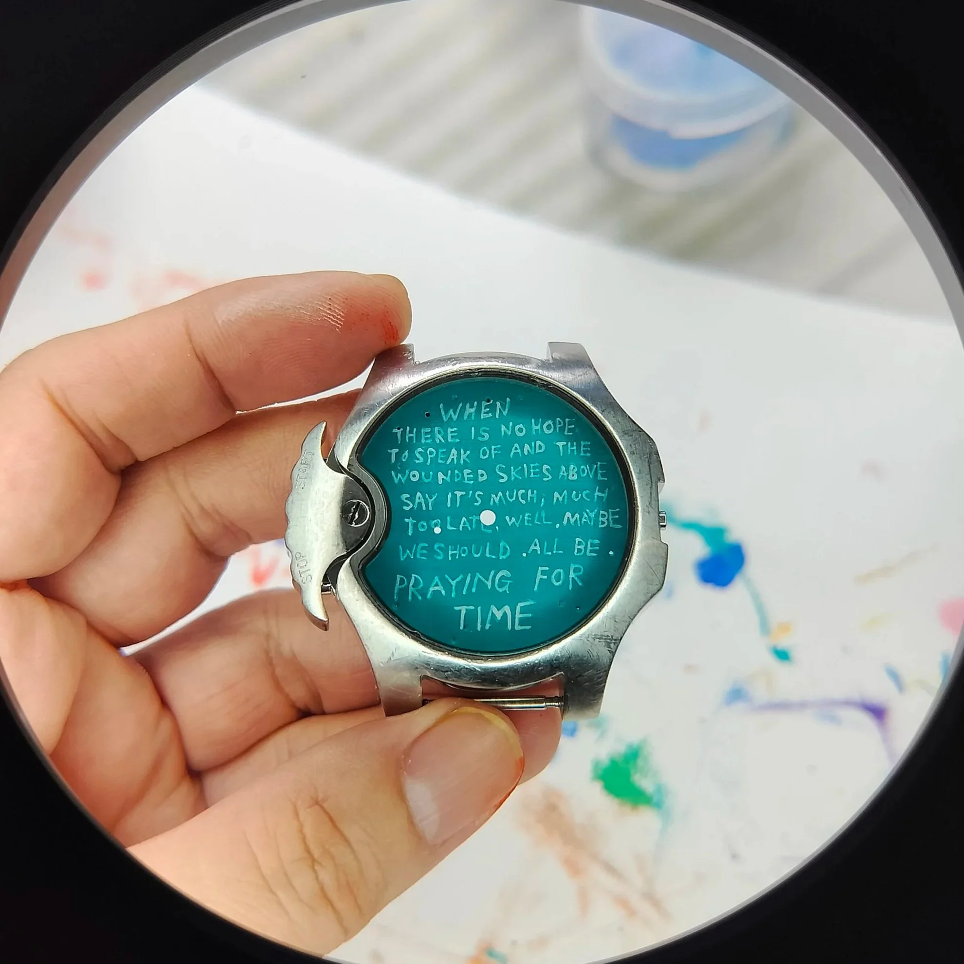 "Time Talisman (2024)" | Acrylic on used wristwatch