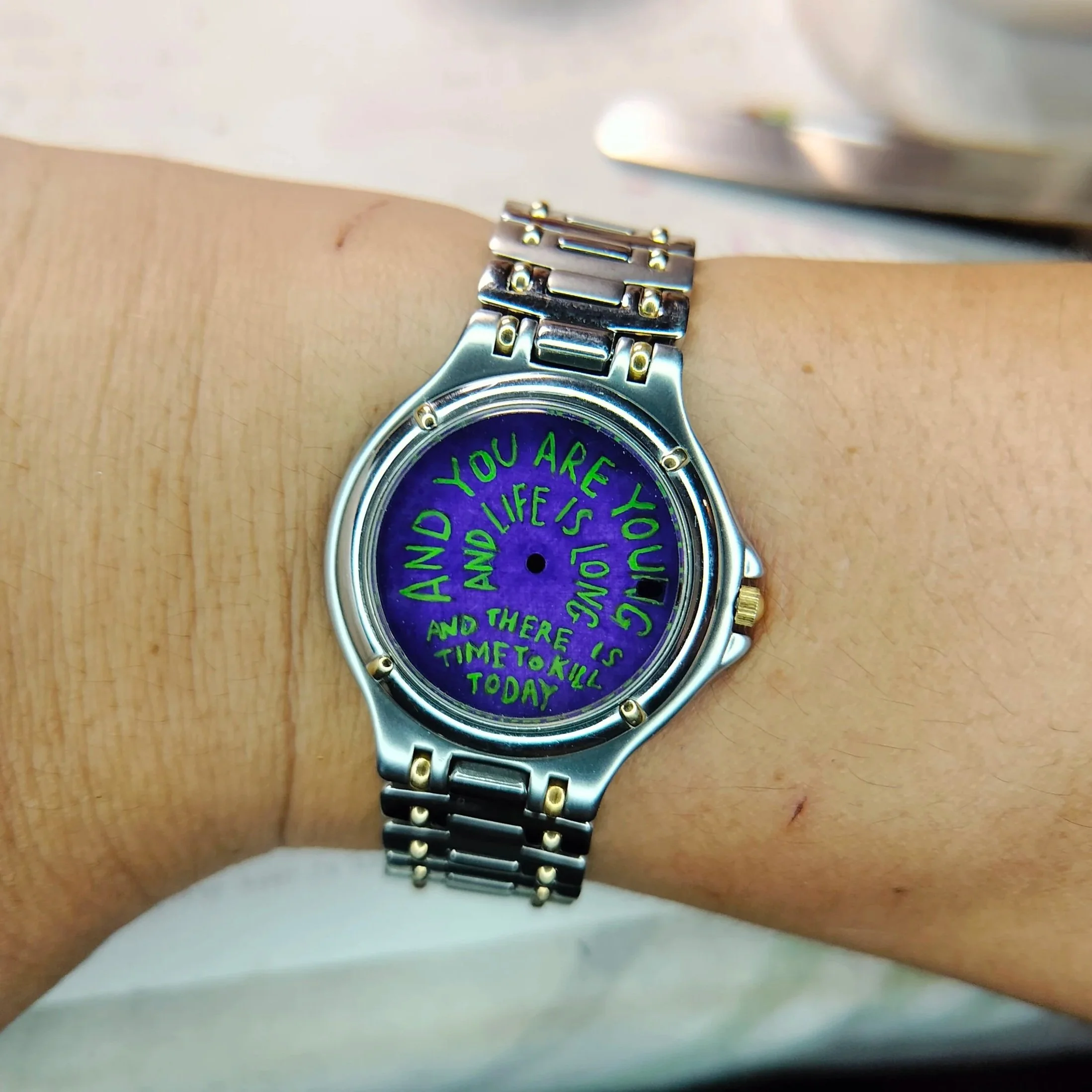 "Time Talisman (2024)" | Acrylic on used wristwatch