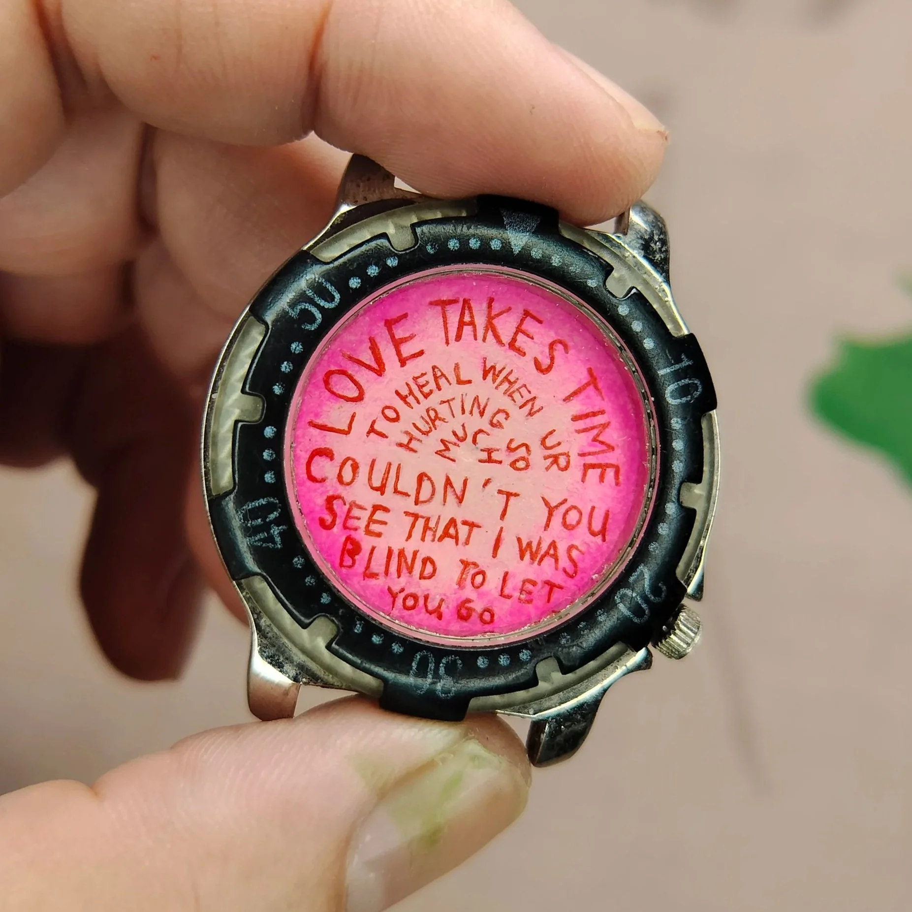 "Time Talisman (2024)" | Acrylic on used wristwatch