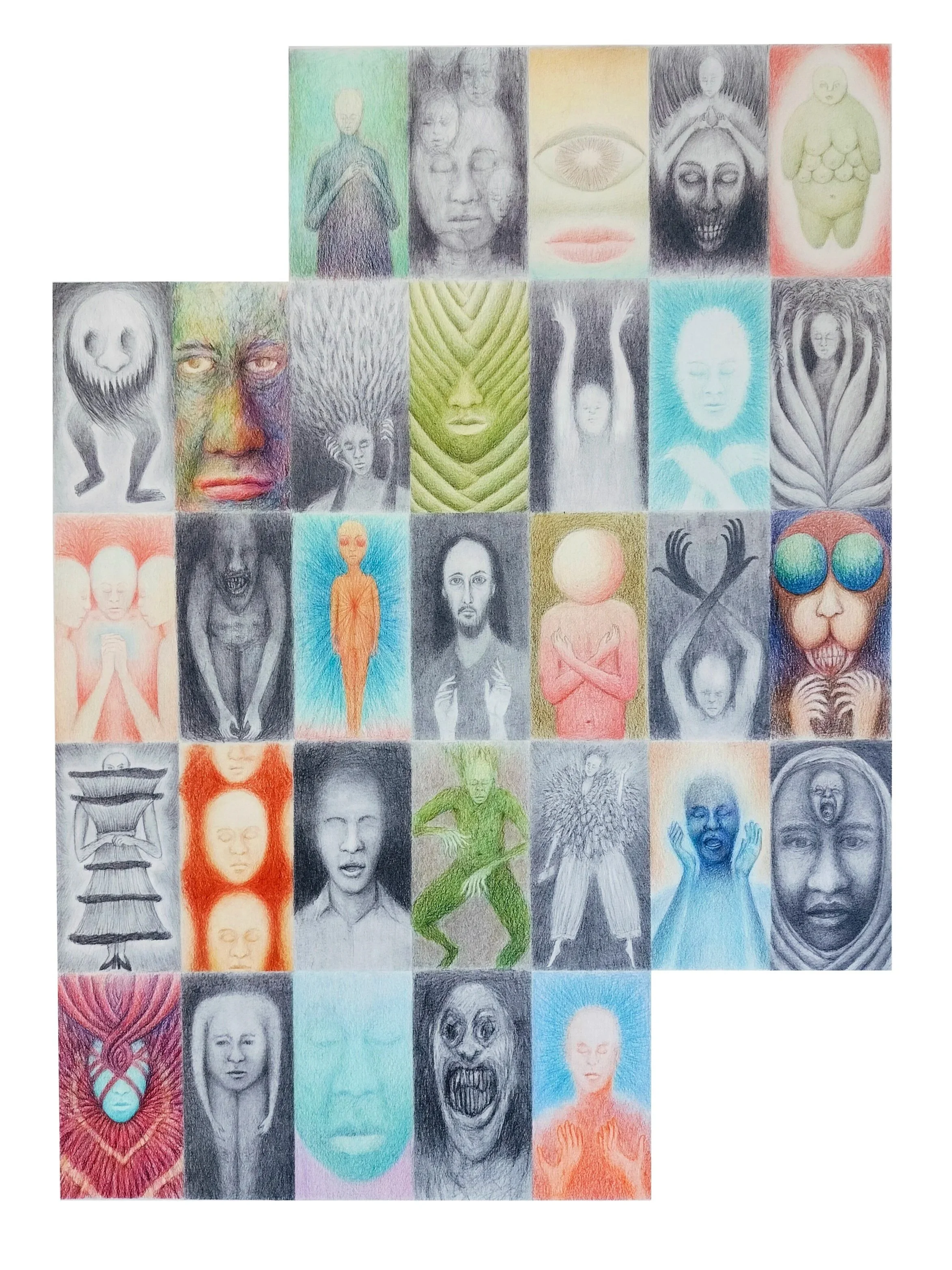 "Calendar: May" (2024) | Graphite and colour pencil on paper | 57cm x 76cm