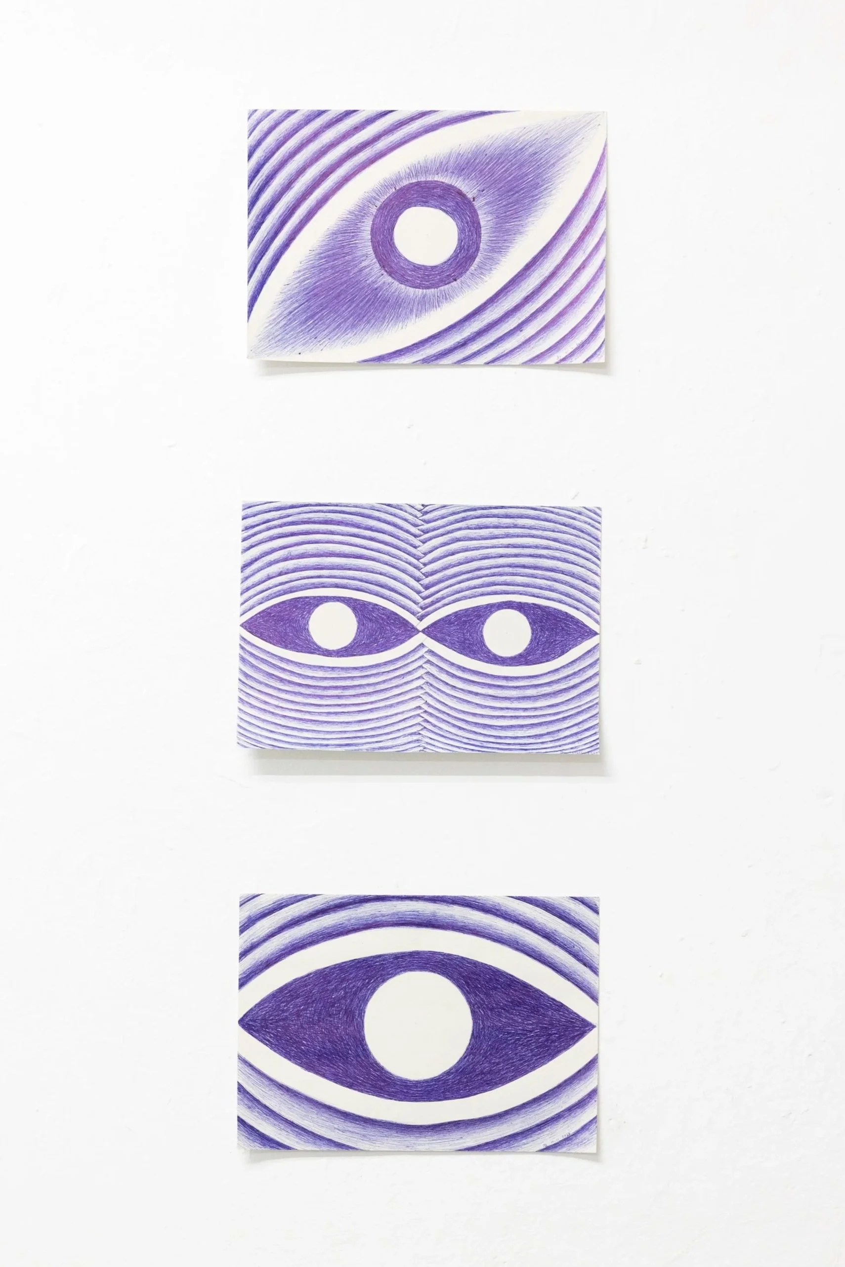 "Reveal (in blue)" (2024) | Blue ballpoint ink on recycled A4 paper