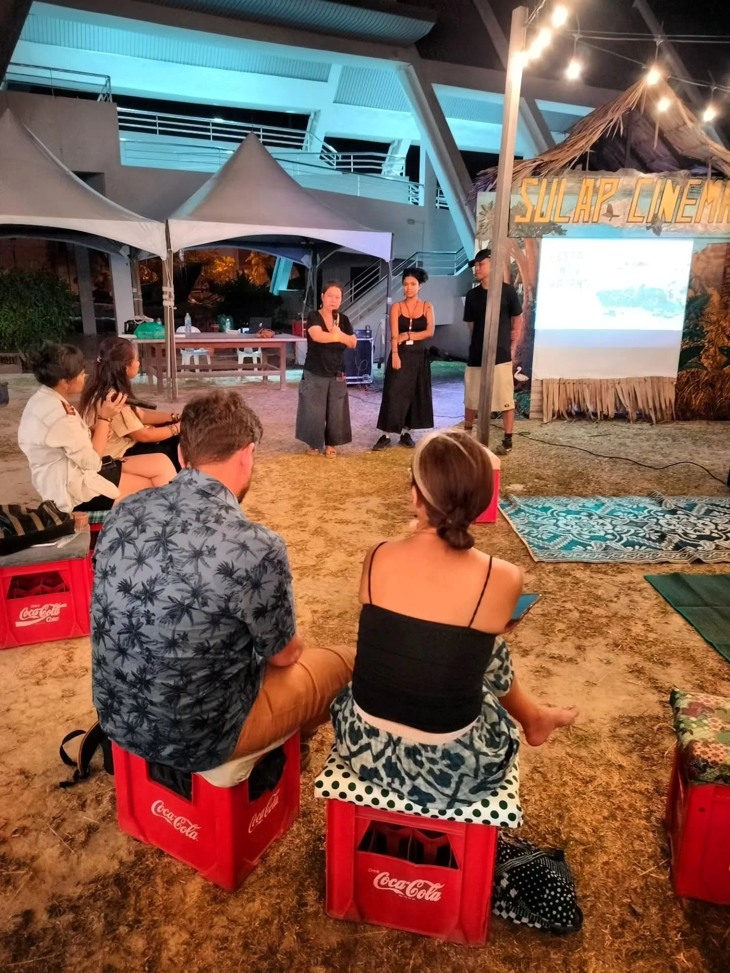 Yee I-Lann talking about her short films screening at Pesta Tingu Wayang at Sabah Art Gallery.