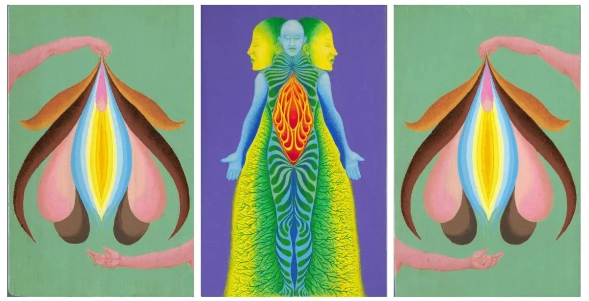 “Triptych: The Flower” (2019)
Acrylic on wooden chopping board
30cm x 57 cm
