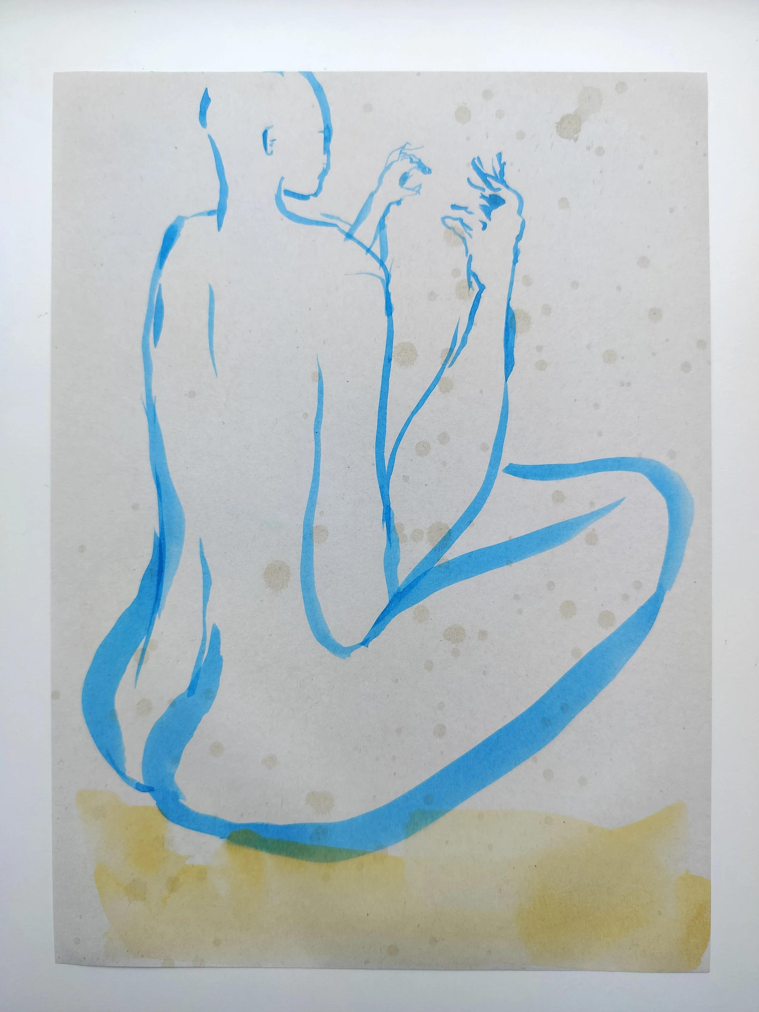 "100 Figures" (2024) 
Watercolour on recycled A4 paper