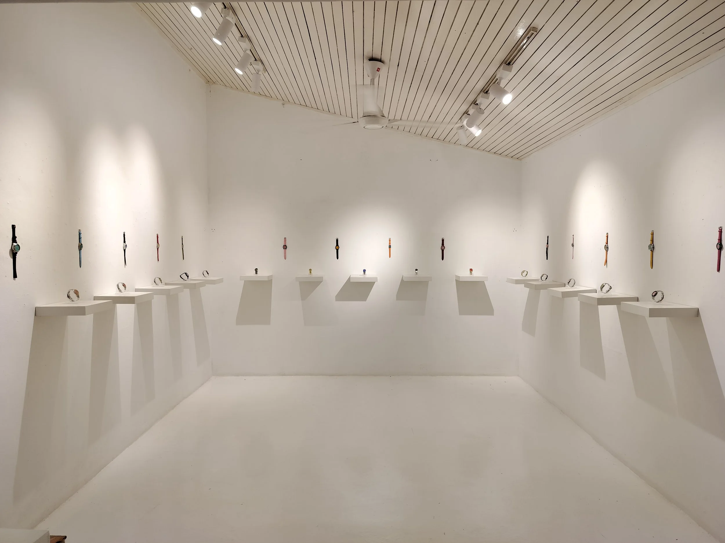 Installation shot of the "Time Talisman" series at "All Life is Recycled + Time is A Donut" exhibition in Temu House, 2025.
