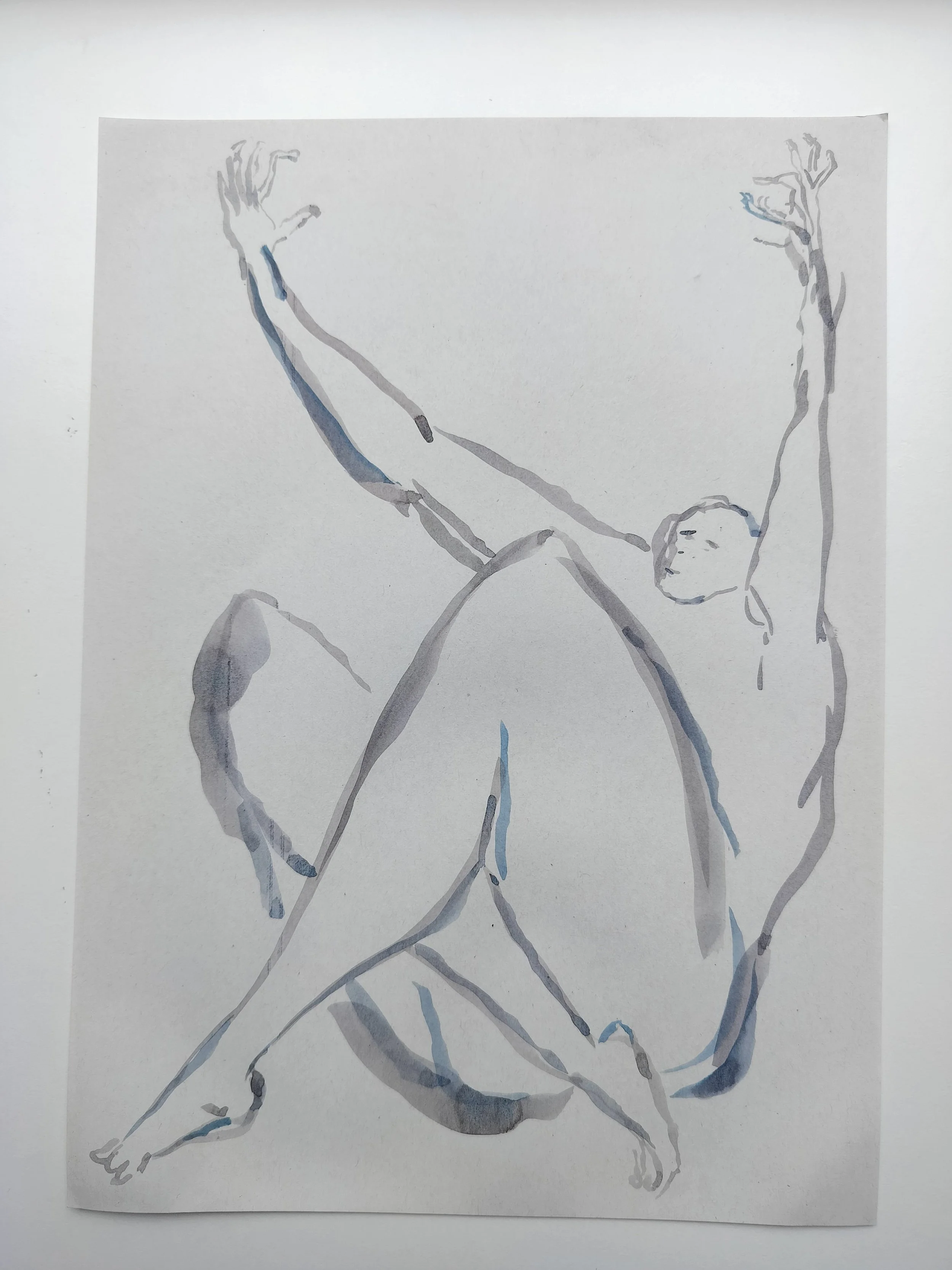 "100 Figures" (2024) 
Watercolour on recycled A4 paper