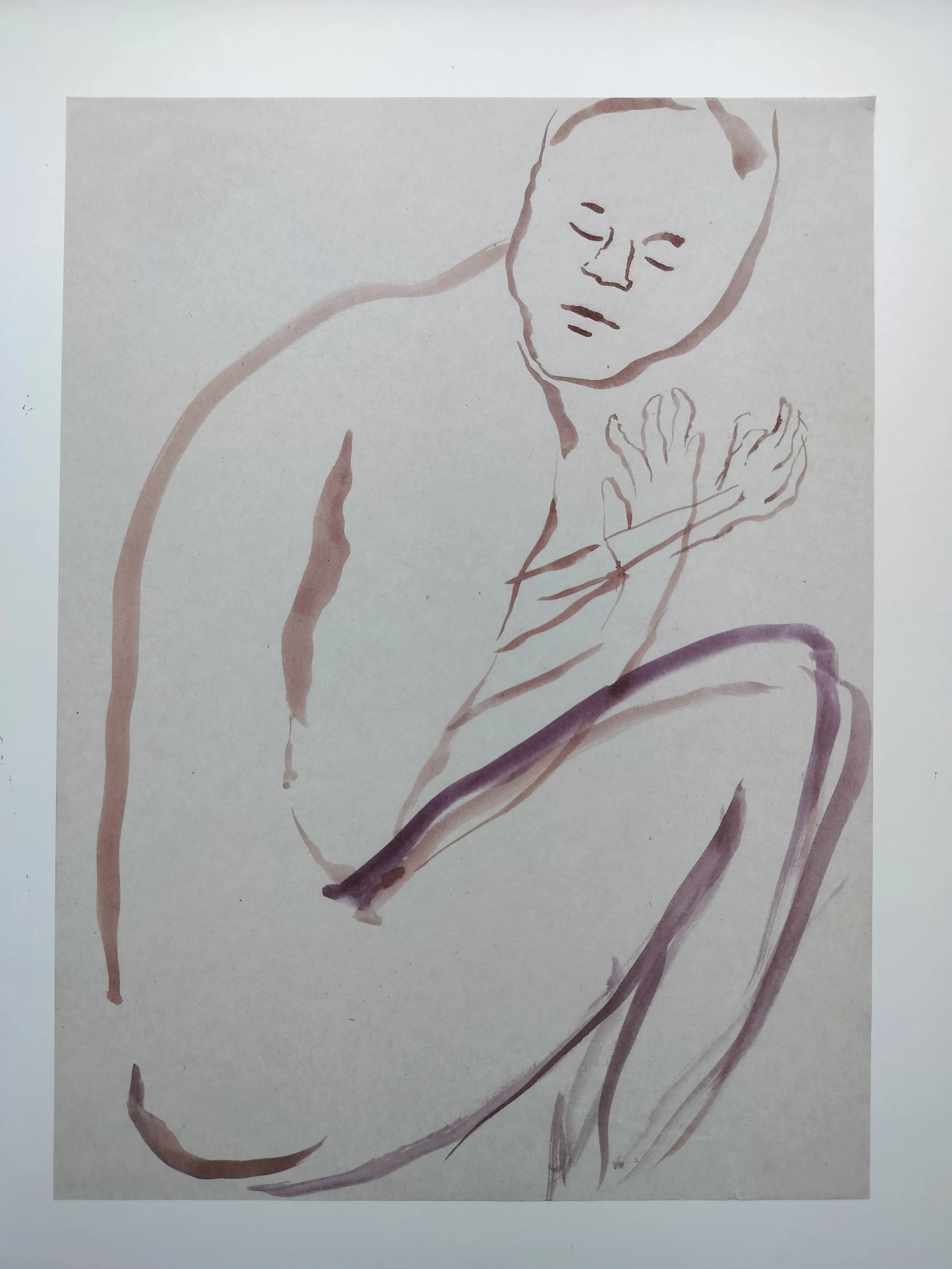 "100 Figures" (2024) 
Watercolour on recycled A4 paper