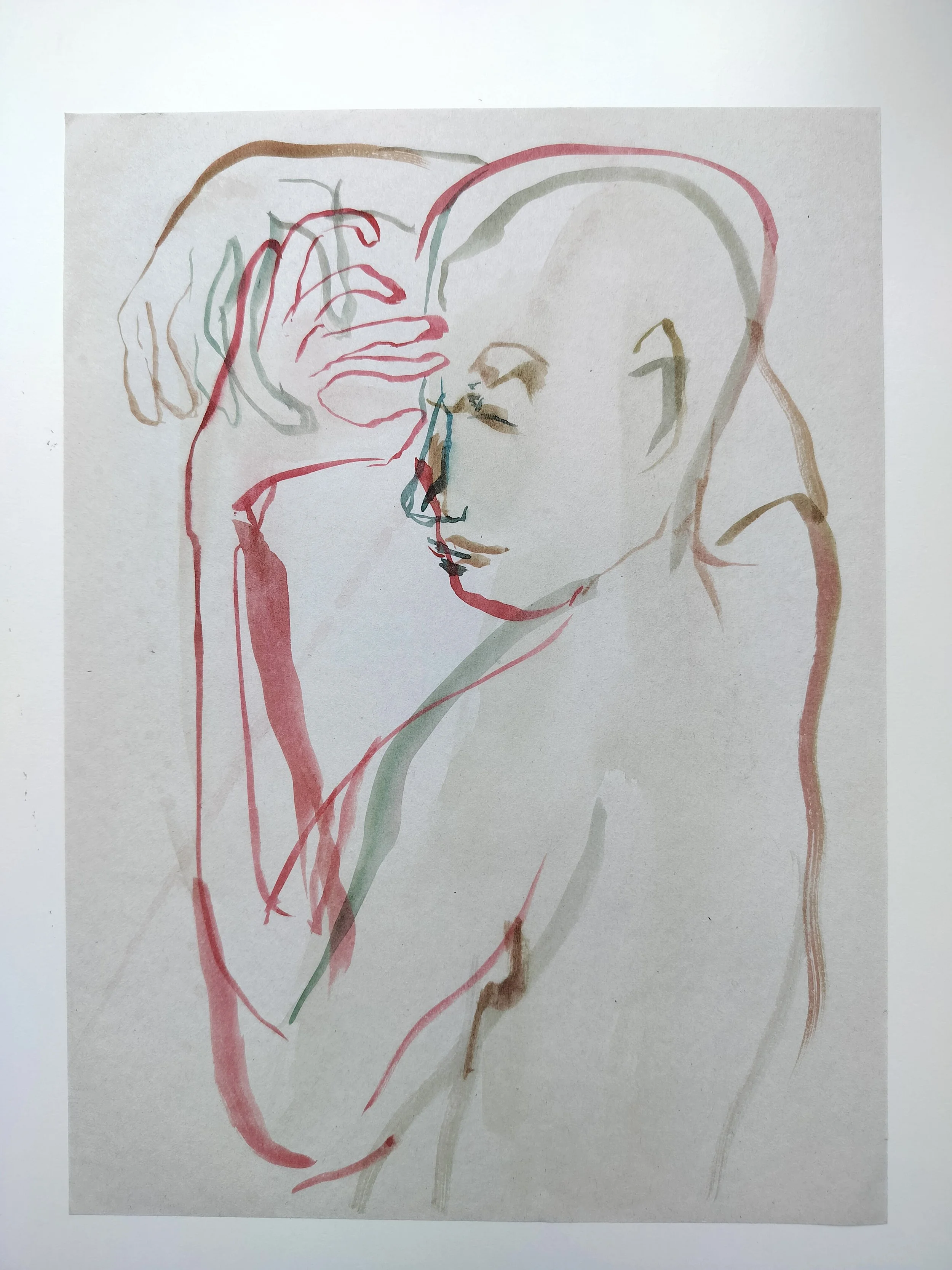 "100 Figures" (2024) 
Watercolour on recycled A4 paper