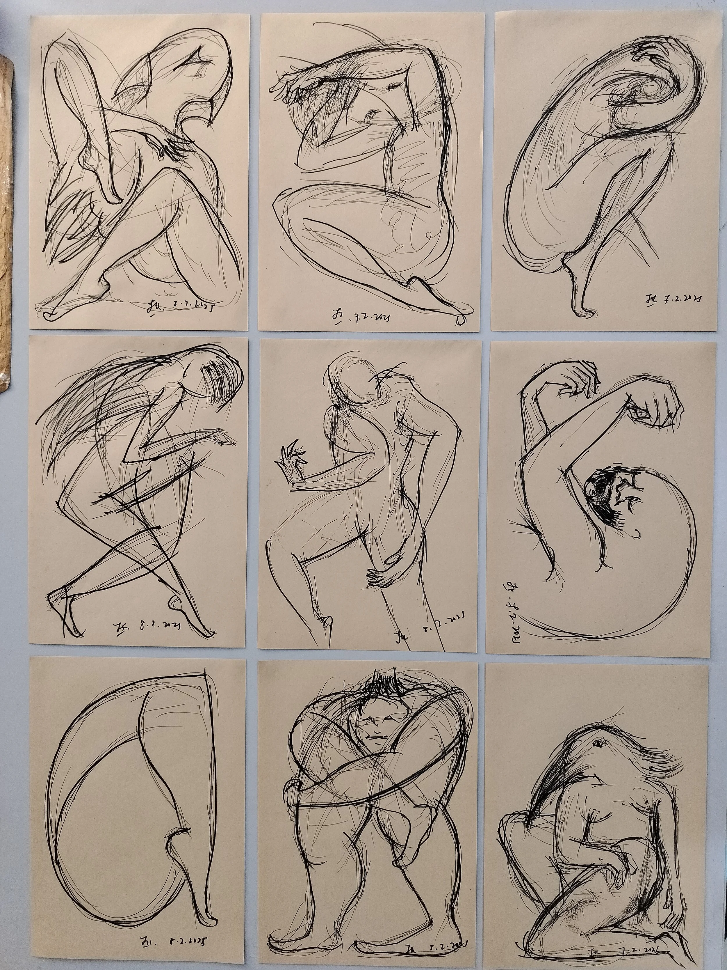 Sketches for the Cardboard II paintings. 