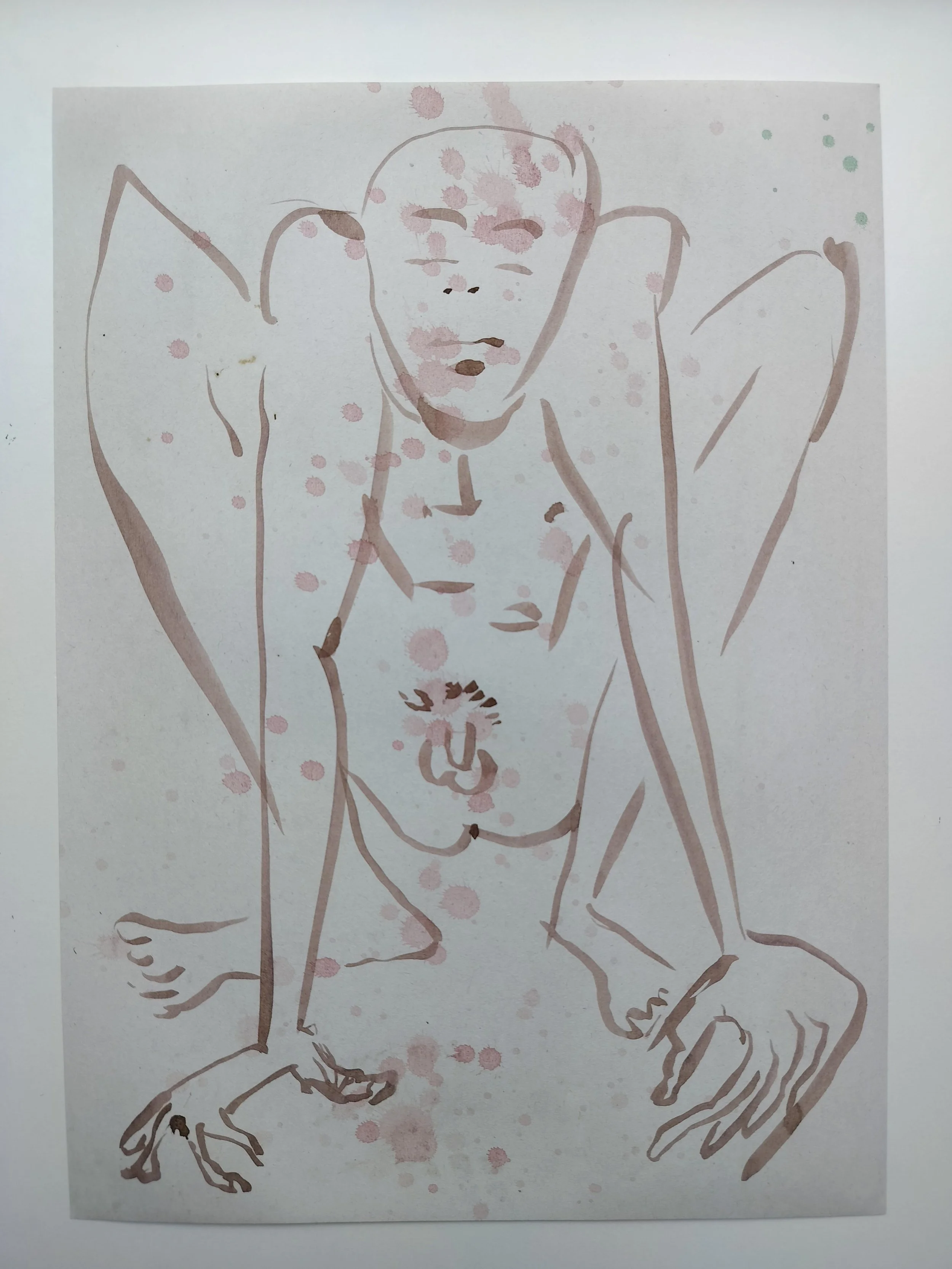 "100 Figures" (2024) 
Watercolour on recycled A4 paper