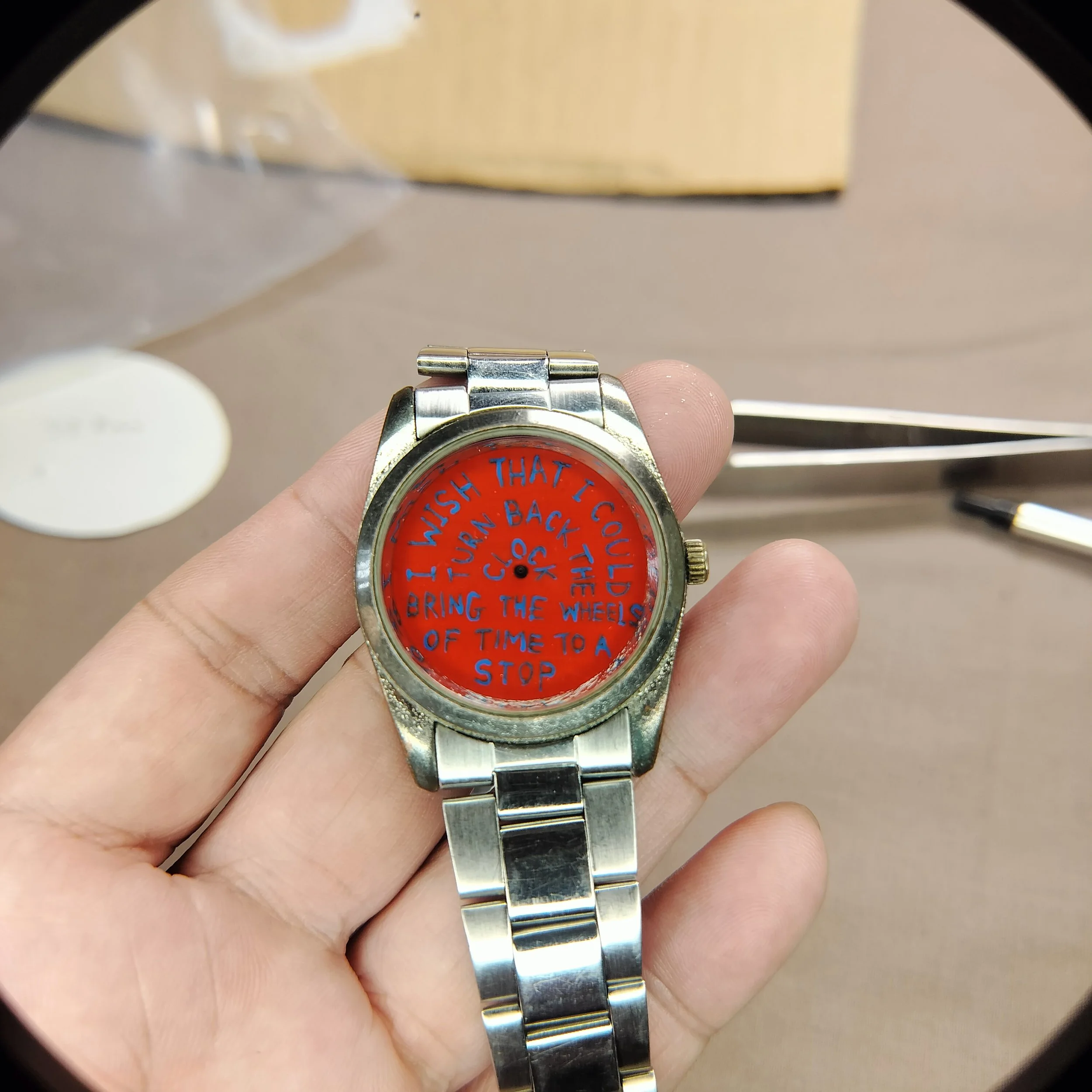 "Time Talisman (2024)" | Acrylic on used wristwatch