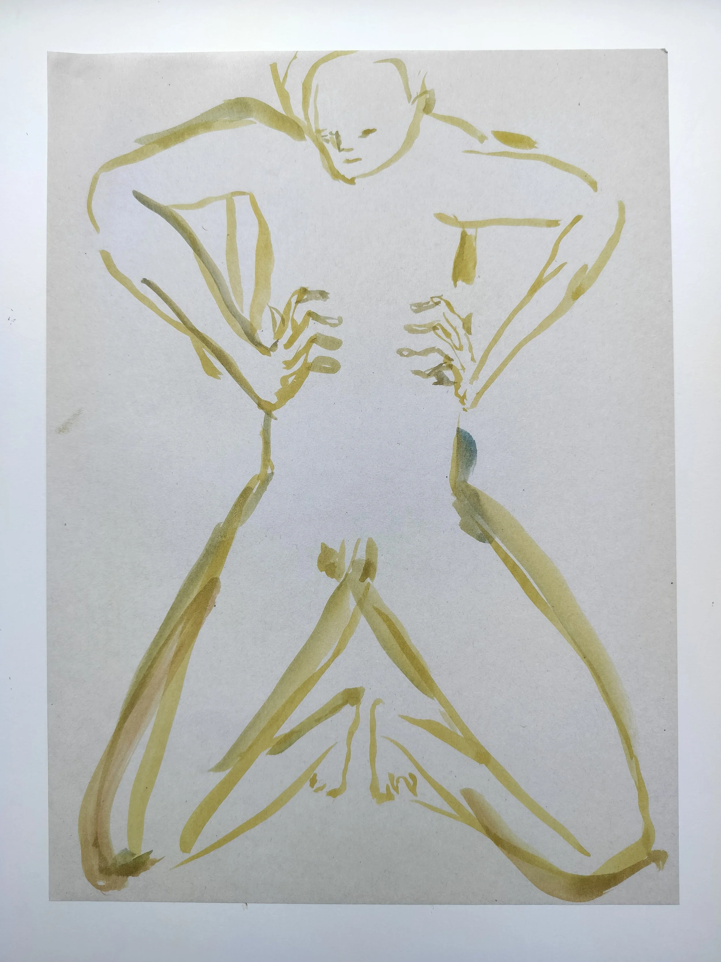 "100 Figures" (2024) 
Watercolour on recycled A4 paper