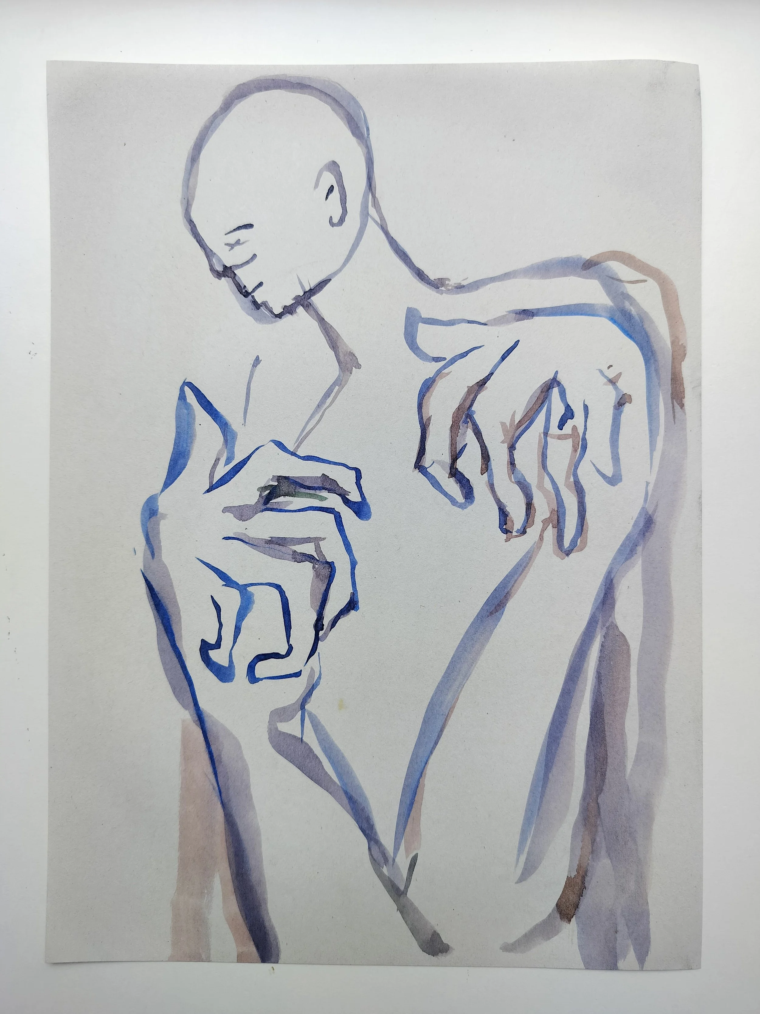 "100 Figures" (2024) 
Watercolour on recycled A4 paper