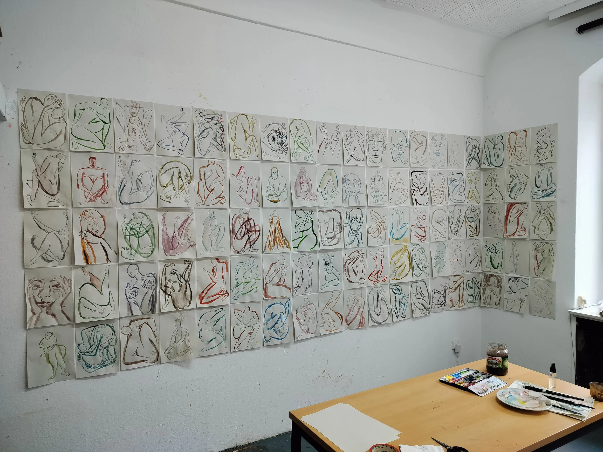 "100 Figures" (2024) in the studio at basis e.V. Frankfurt