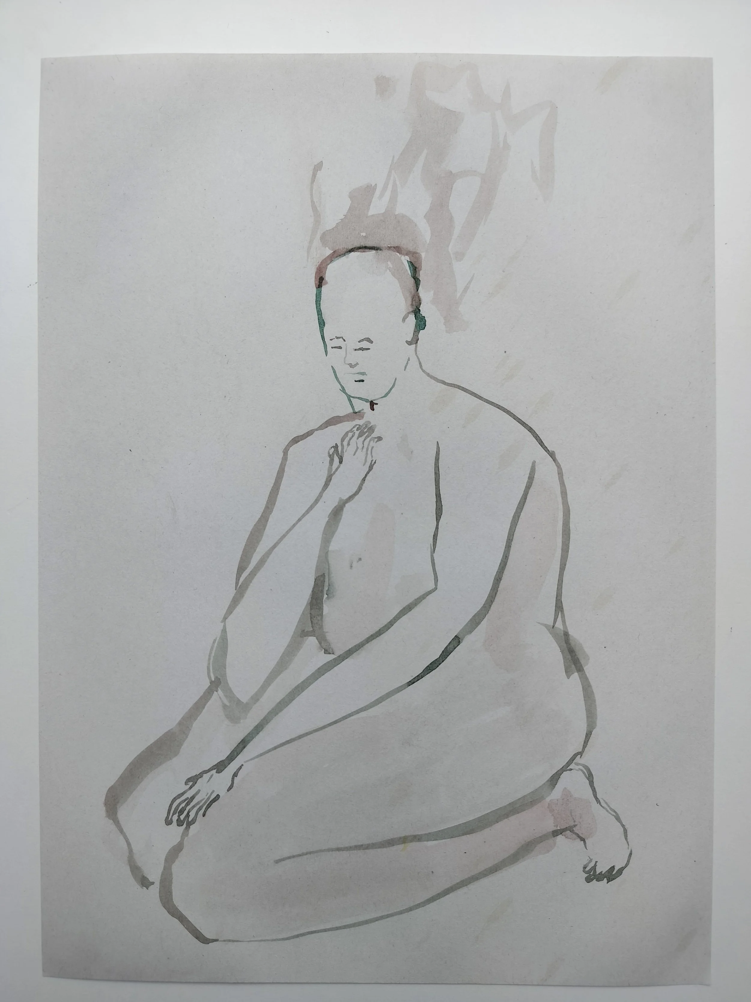 "100 Figures" (2024) 
Watercolour on recycled A4 paper